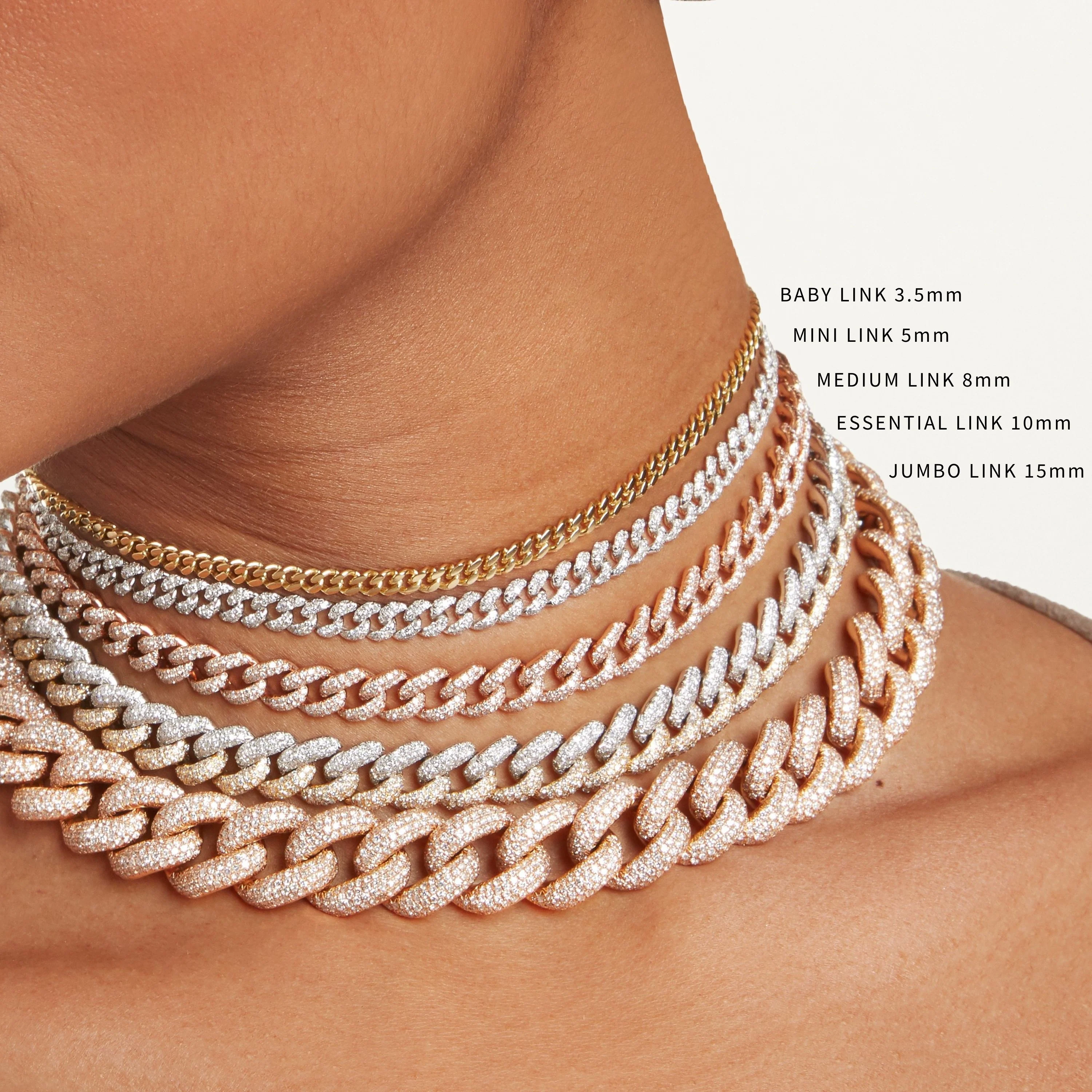 DIAMOND PAVE BABY LINK NECKLACE - Image 7