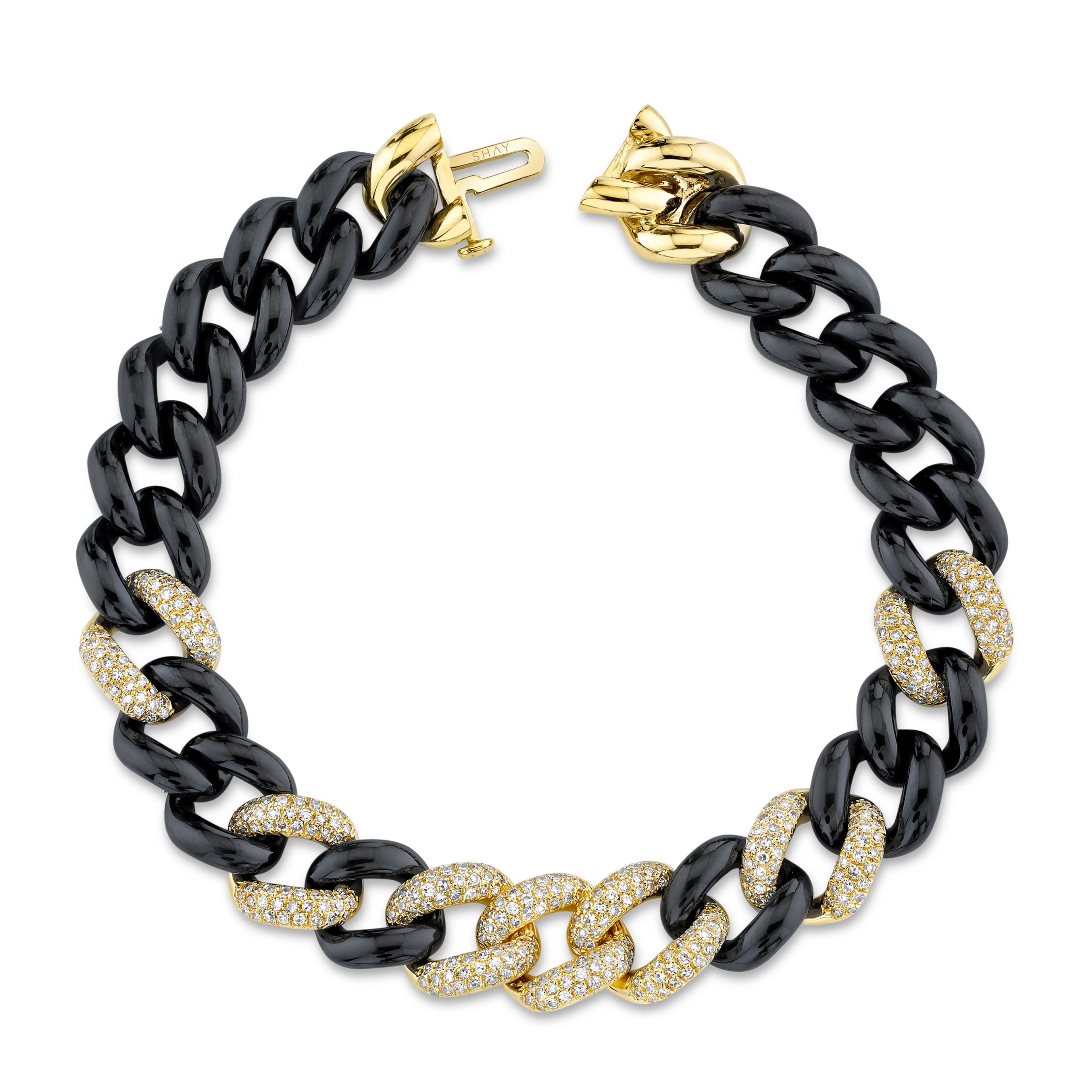 BLACK CERAMIC PAVE ESSENTIAL LINK BRACELET - Image 3
