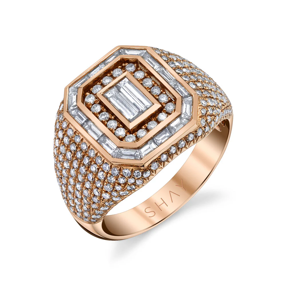 READY TO SHIP MIXED DIAMOND CHAMPION PINKY RING