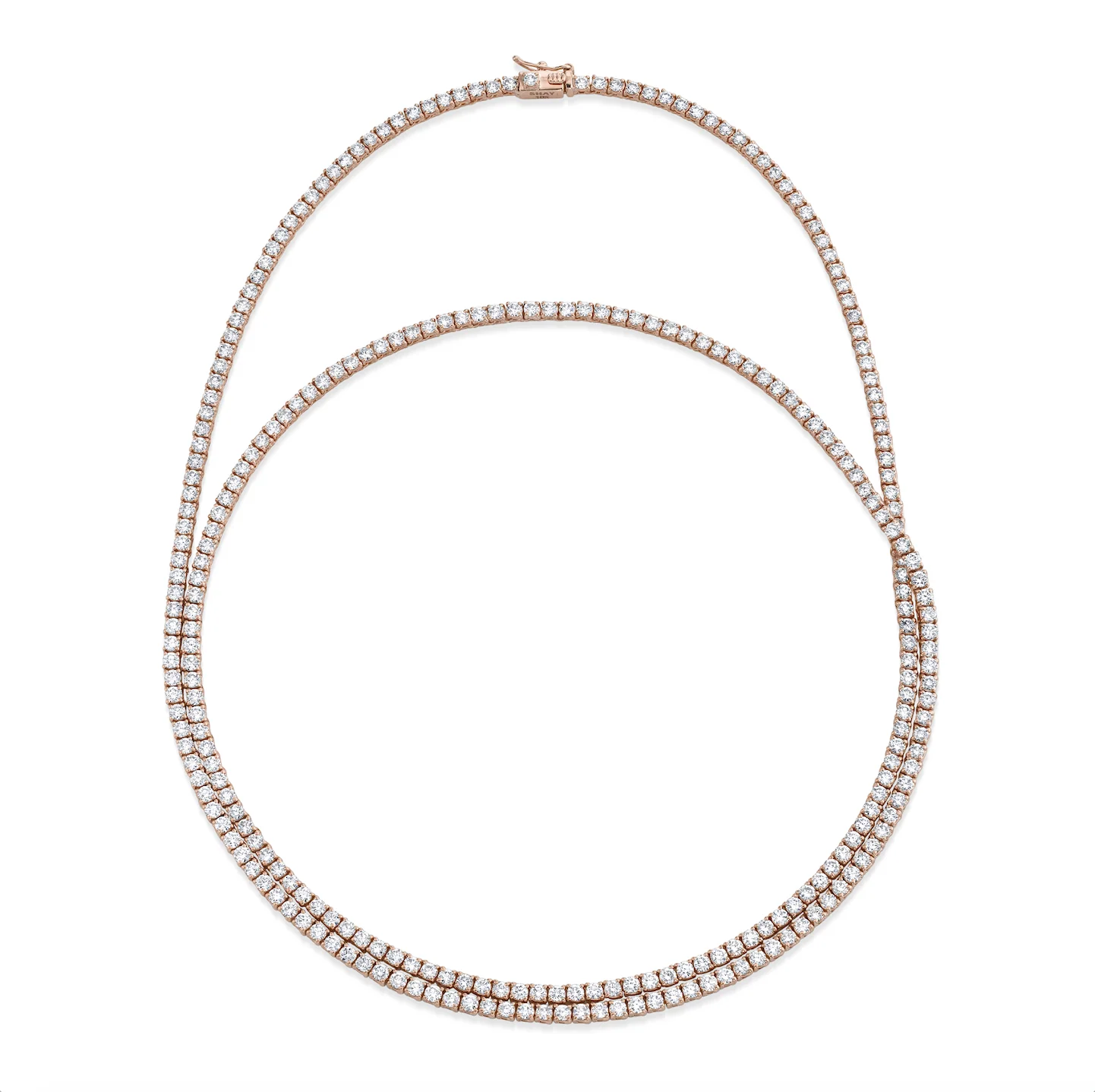 DIAMOND DOUBLE WRAP PAVE TENNIS NECKLACE - Image 2