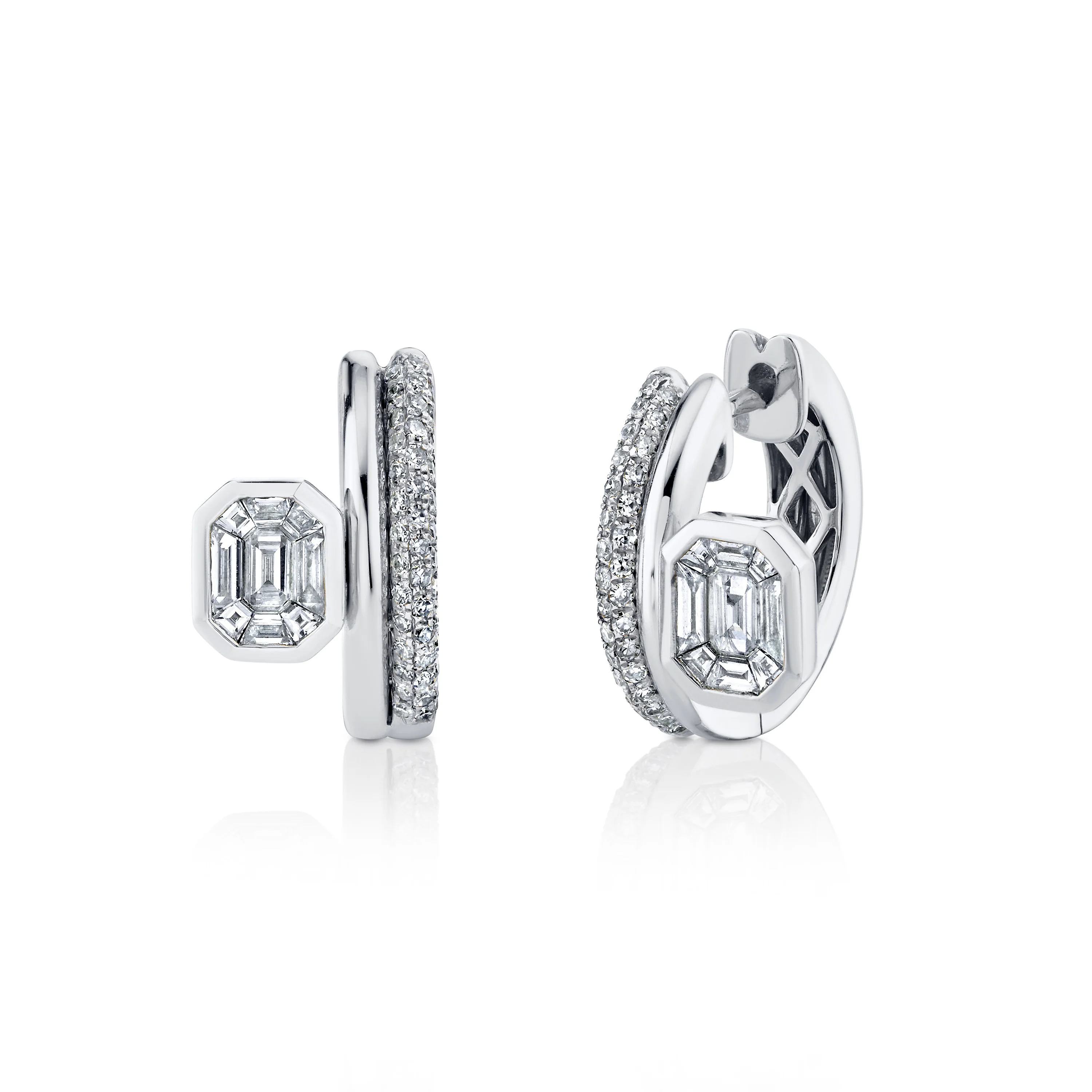 DIAMOND FLOATING BEZEL HUGGIES - Image 3