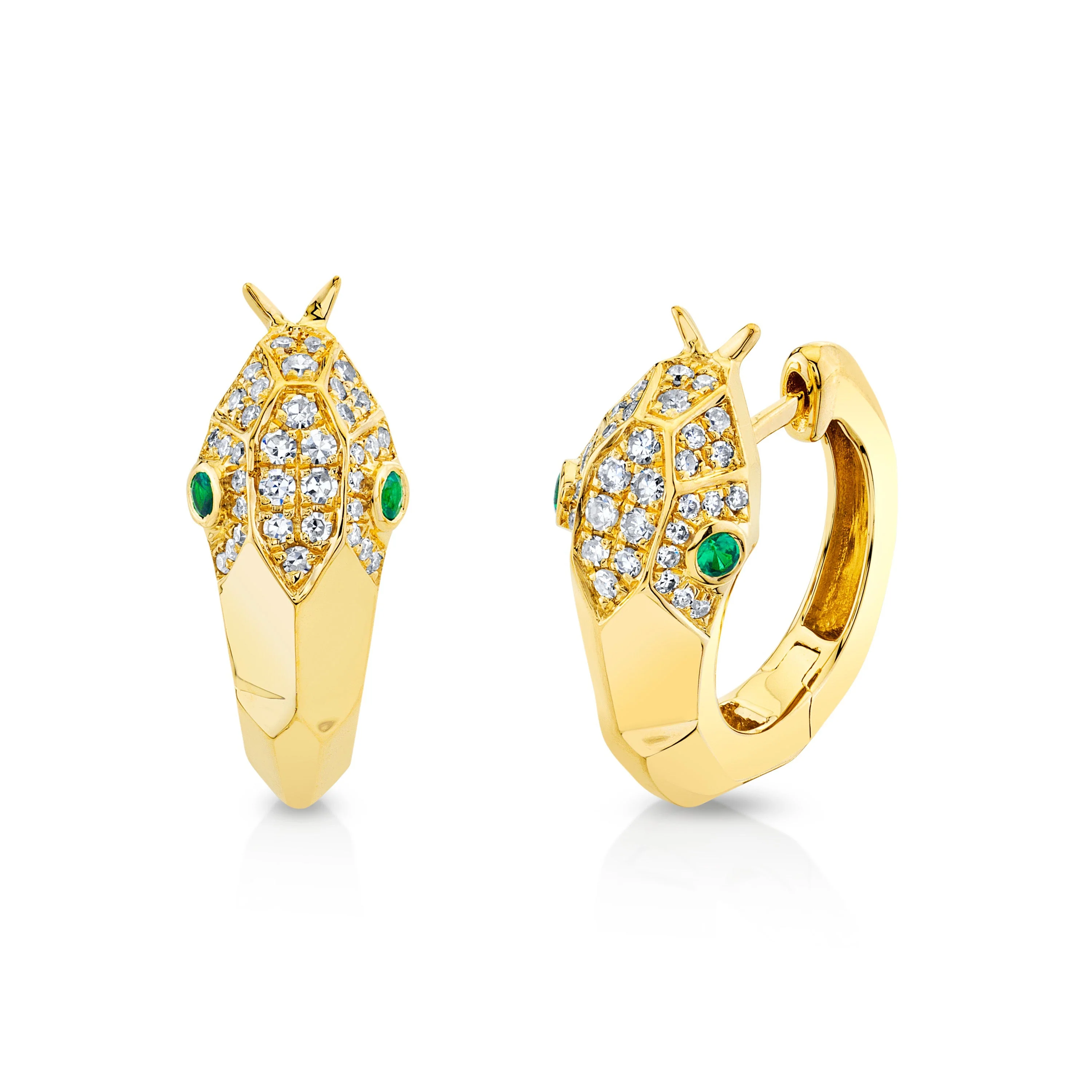 DIAMOND & GREEN GARNET SNAKE HUGGIES