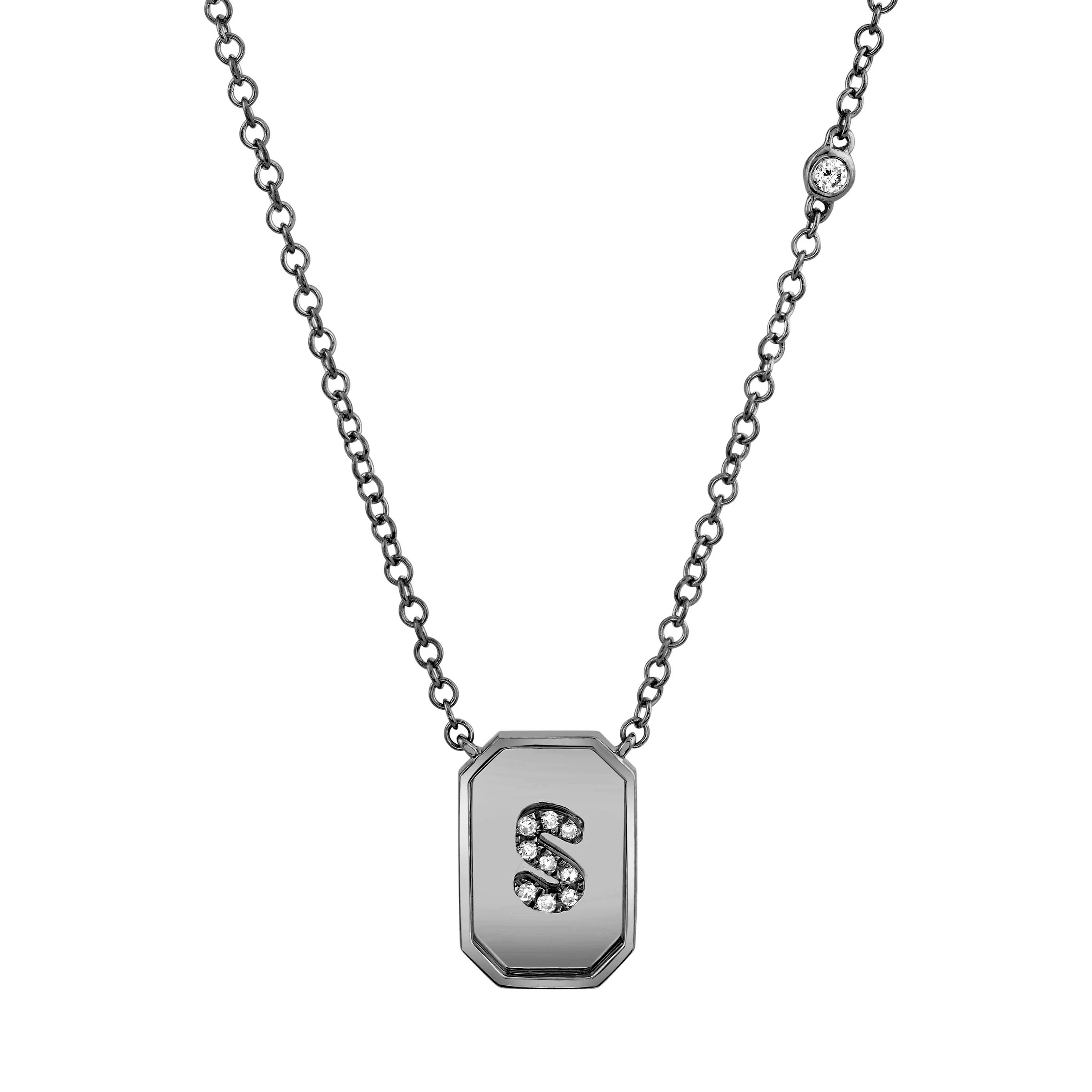 DIAMOND INITIAL BABY NAMEPLATE NECKLACE - Image 4