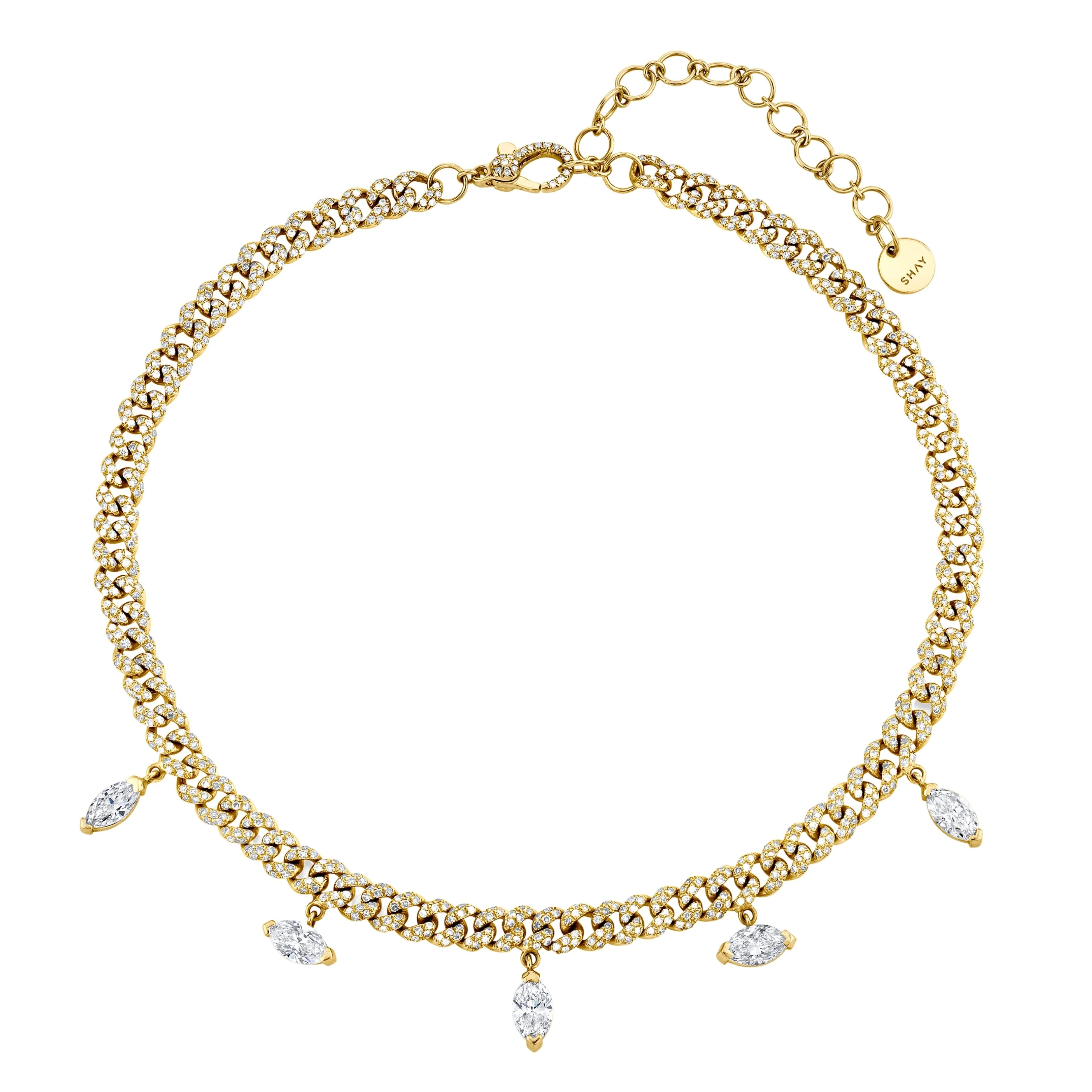 DIAMOND MARQUISE DROP NECKLACE