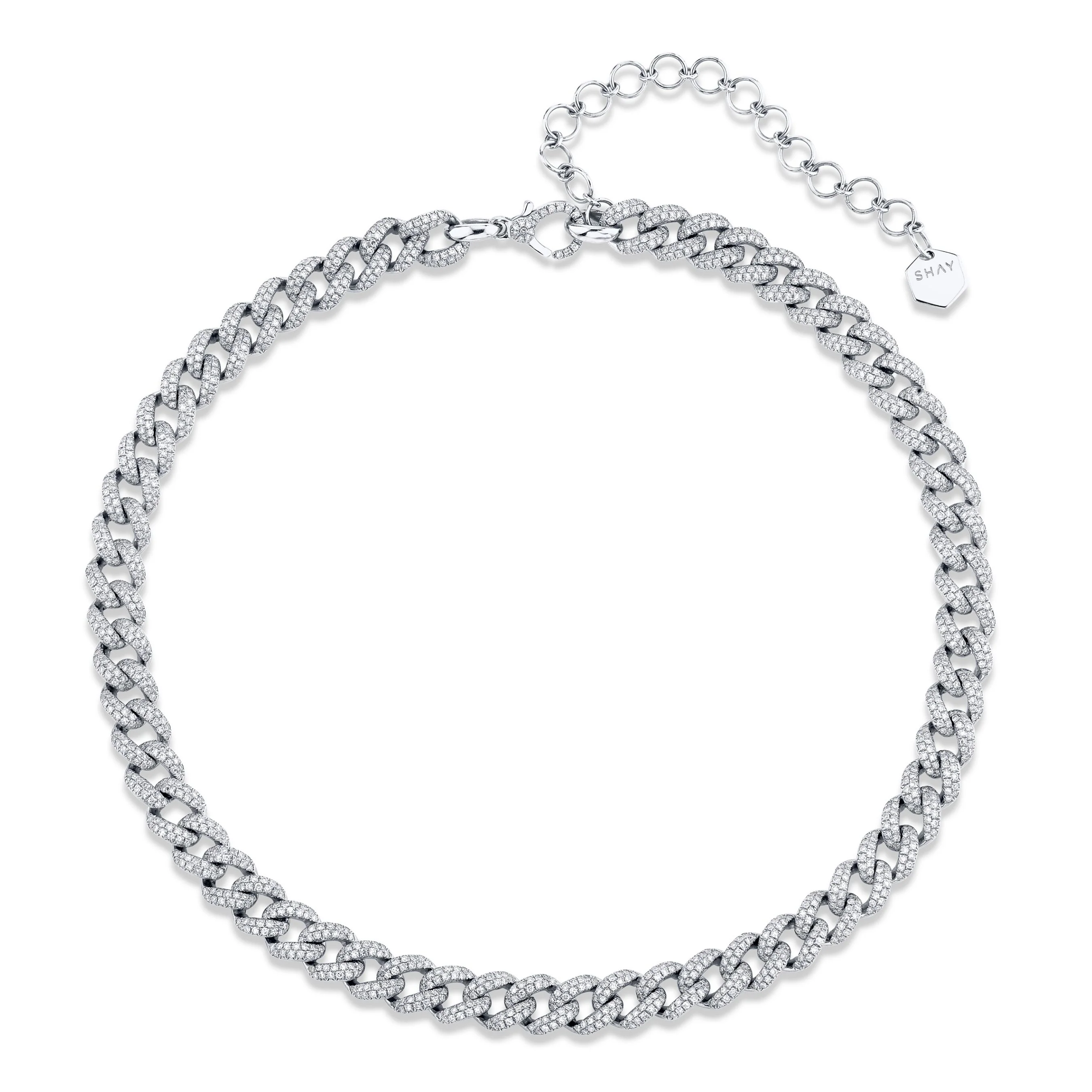 DIAMOND PAVE MEDIUM LINK NECKLACE - Image 3