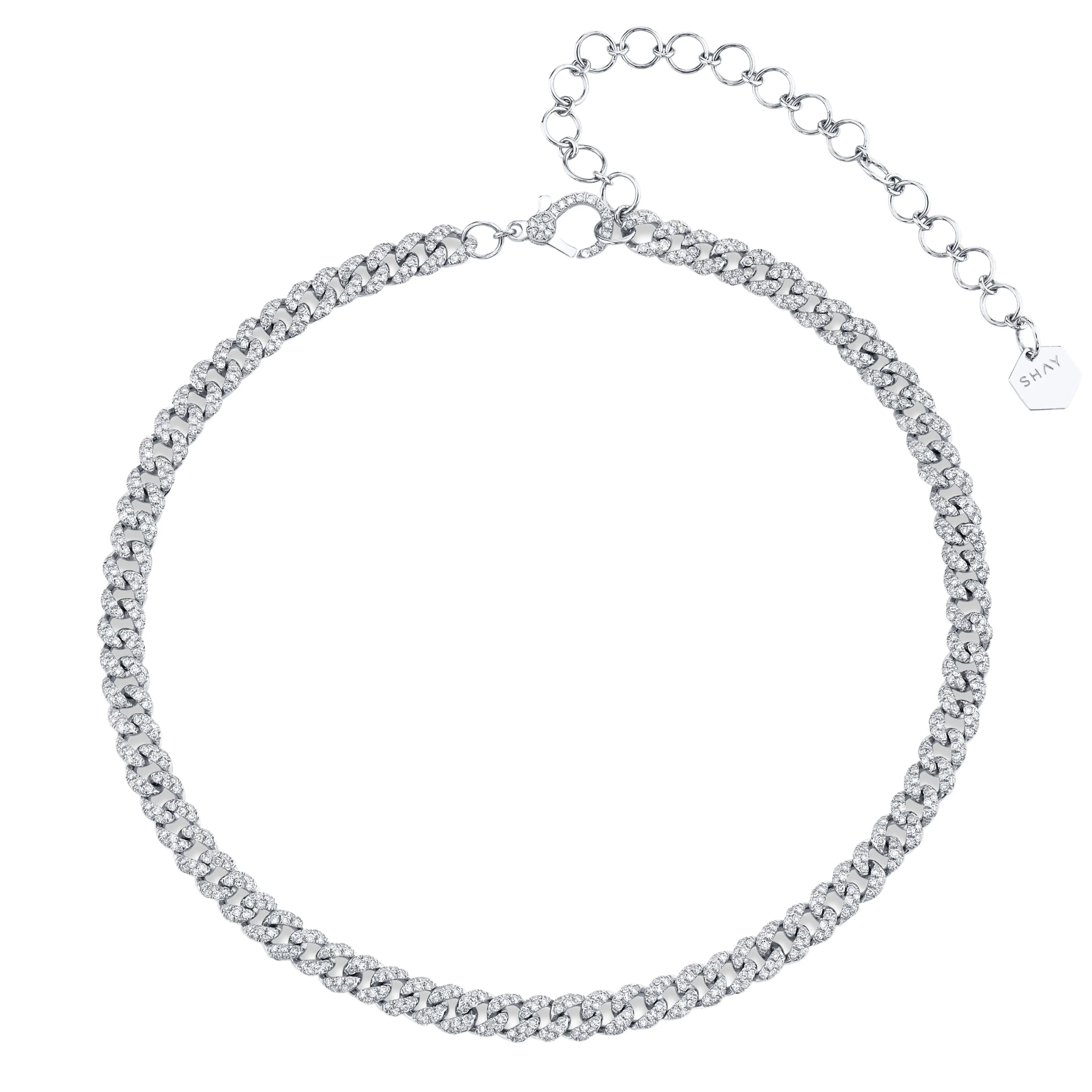 DIAMOND PAVE MINI LINK NECKLACE - Image 3
