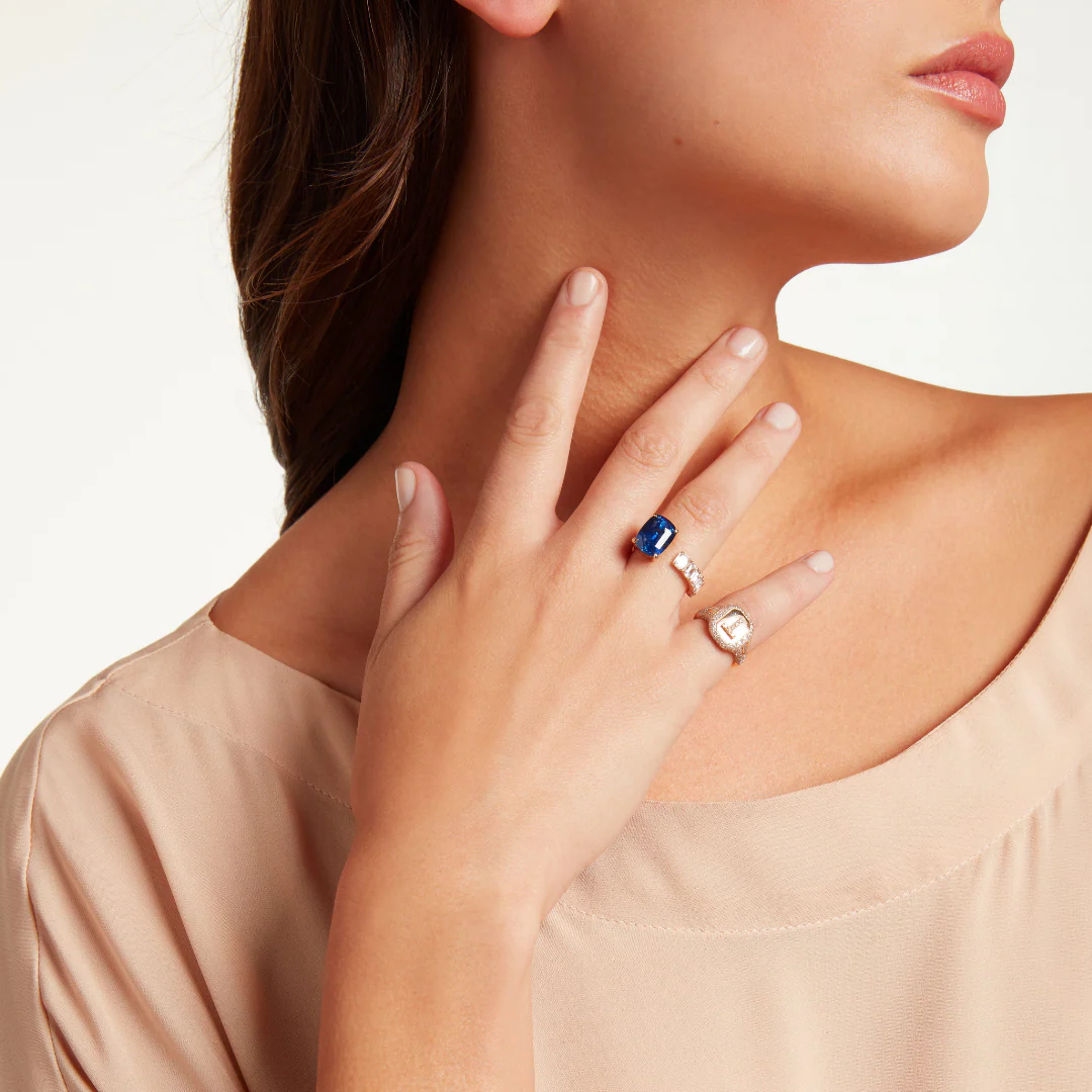 DIAMOND PAVE INITIAL PINKY RING - Image 2