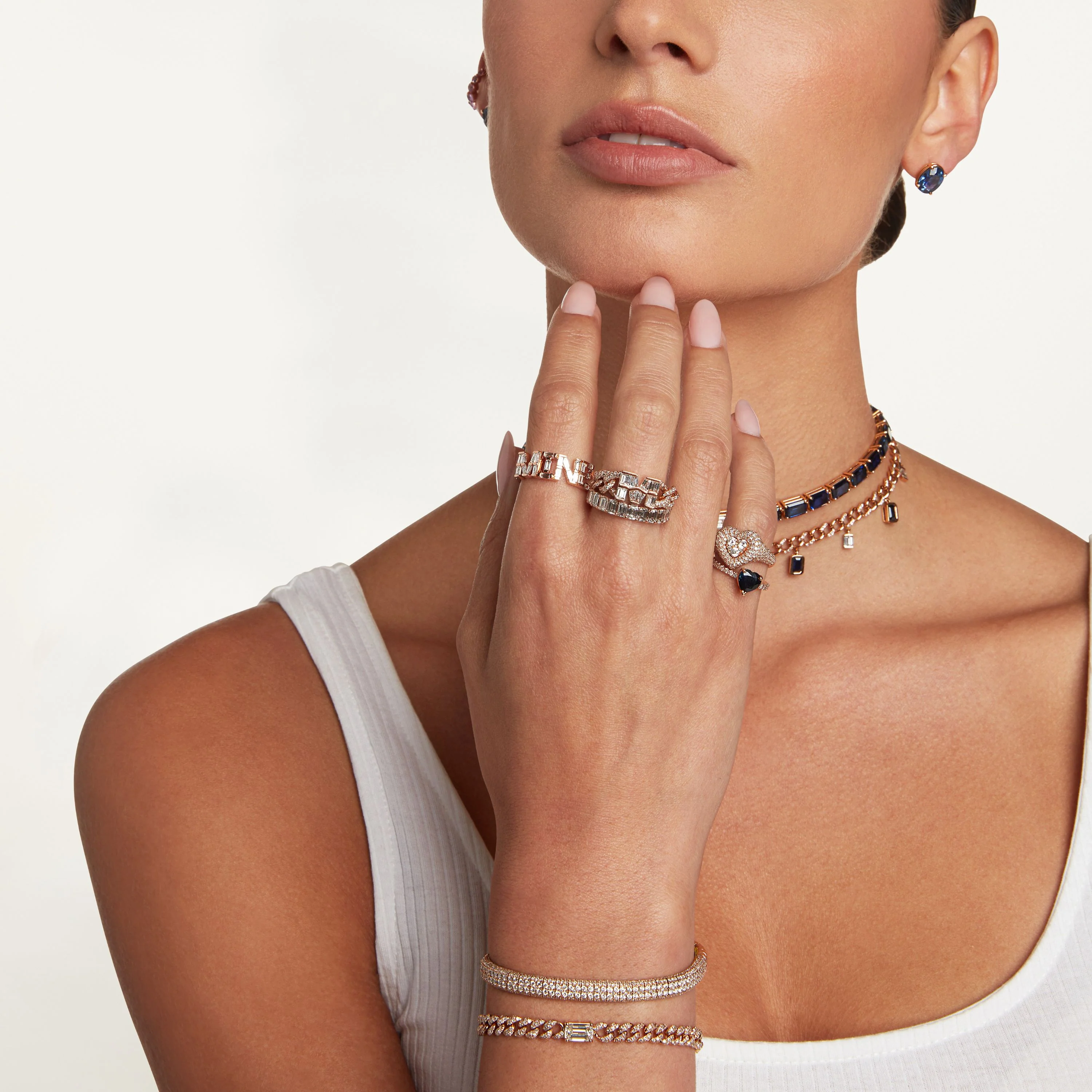 DIAMOND PERSONALIZED 4 LETTER STACKED RING - Image 2