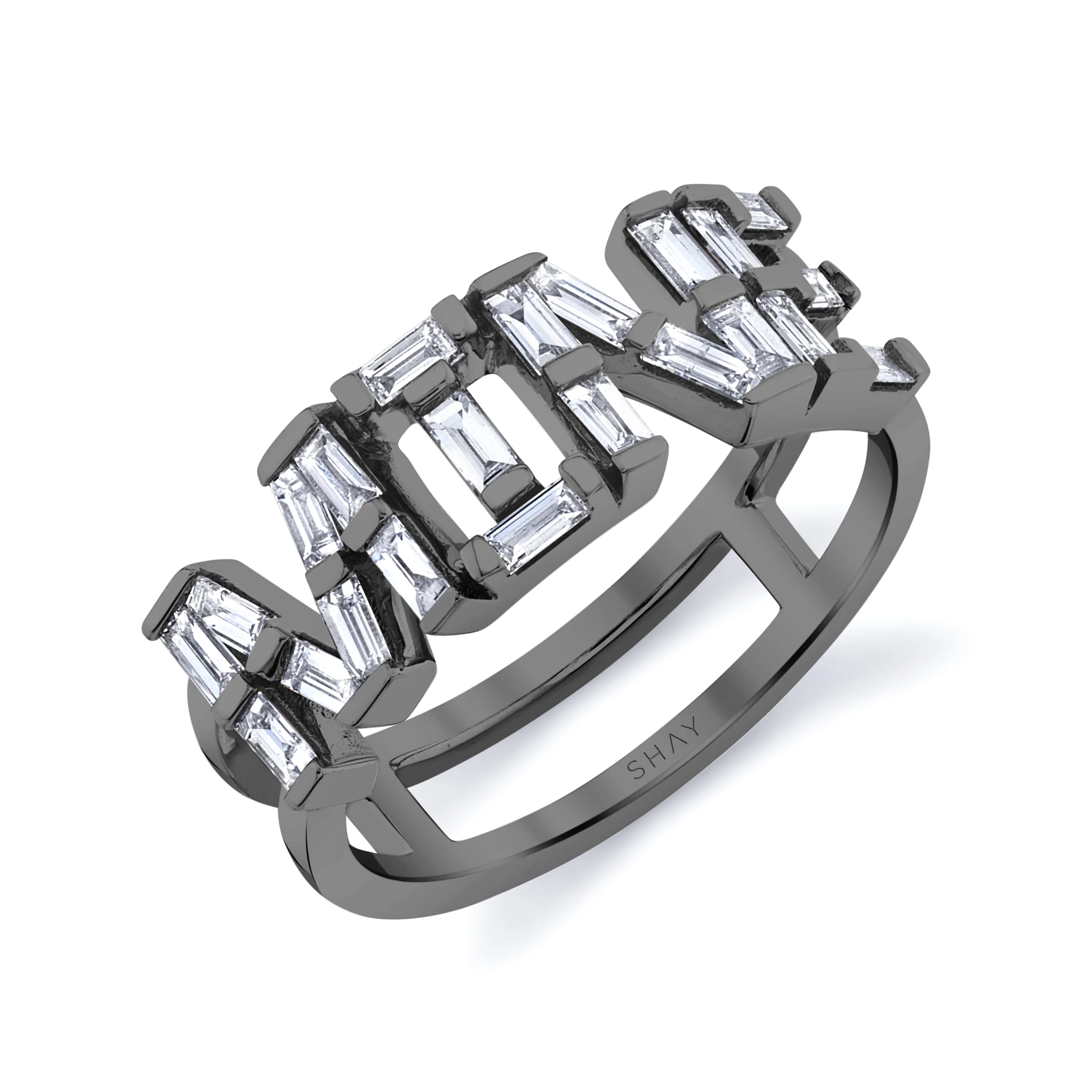 DIAMOND PERSONALIZED 4 LETTER STACKED RING - Image 5