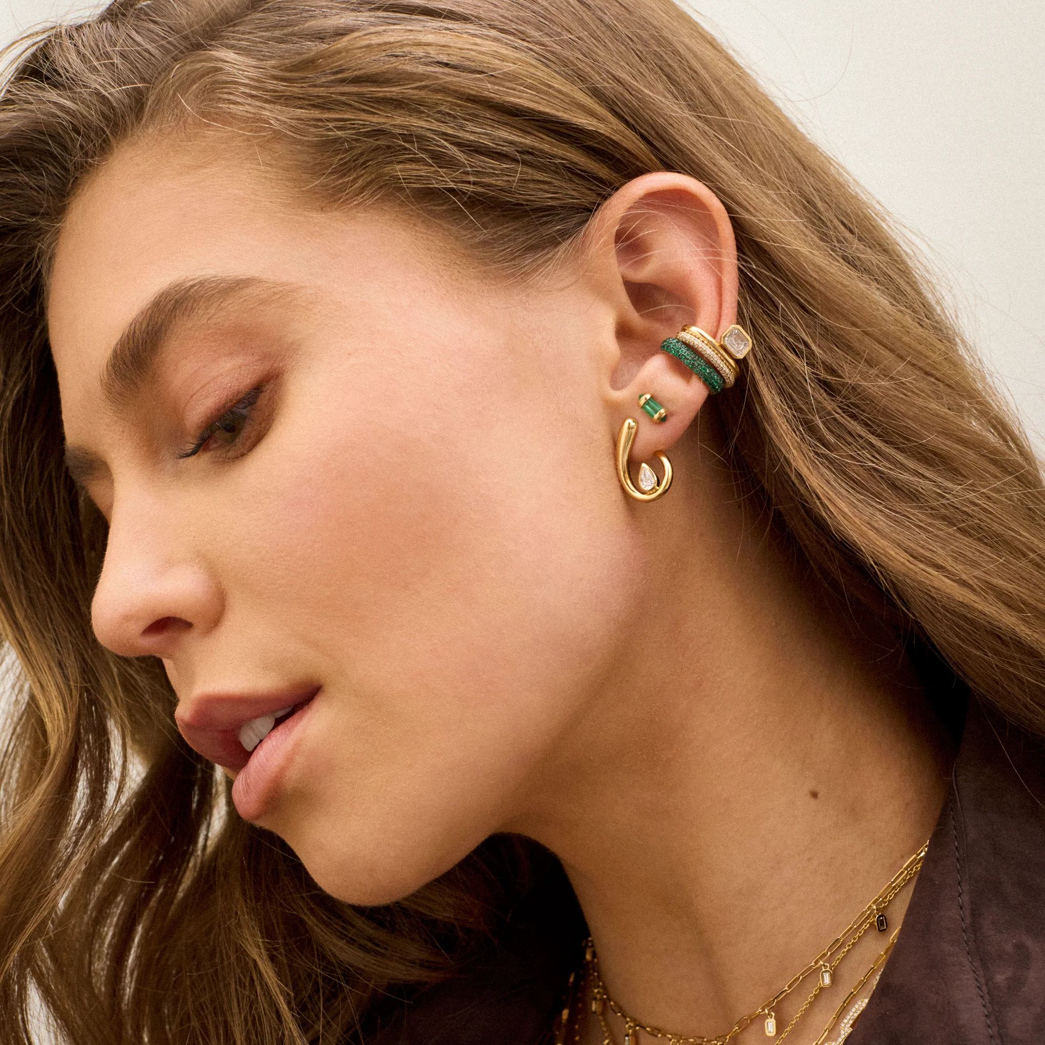 DIAMOND FLOATING BEZEL EAR CUFF - Image 6