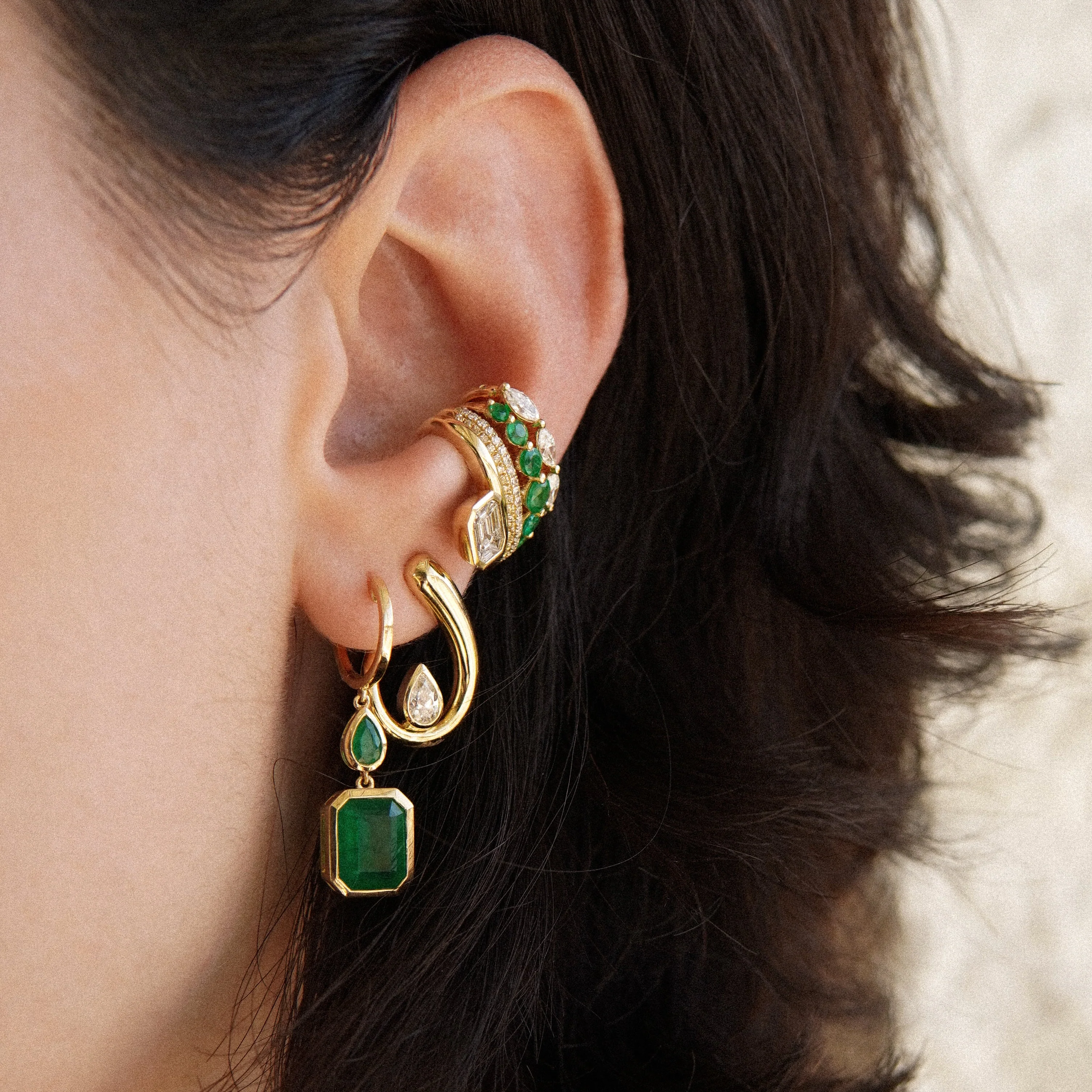 DIAMOND FLOATING BEZEL EAR CUFF - Image 8