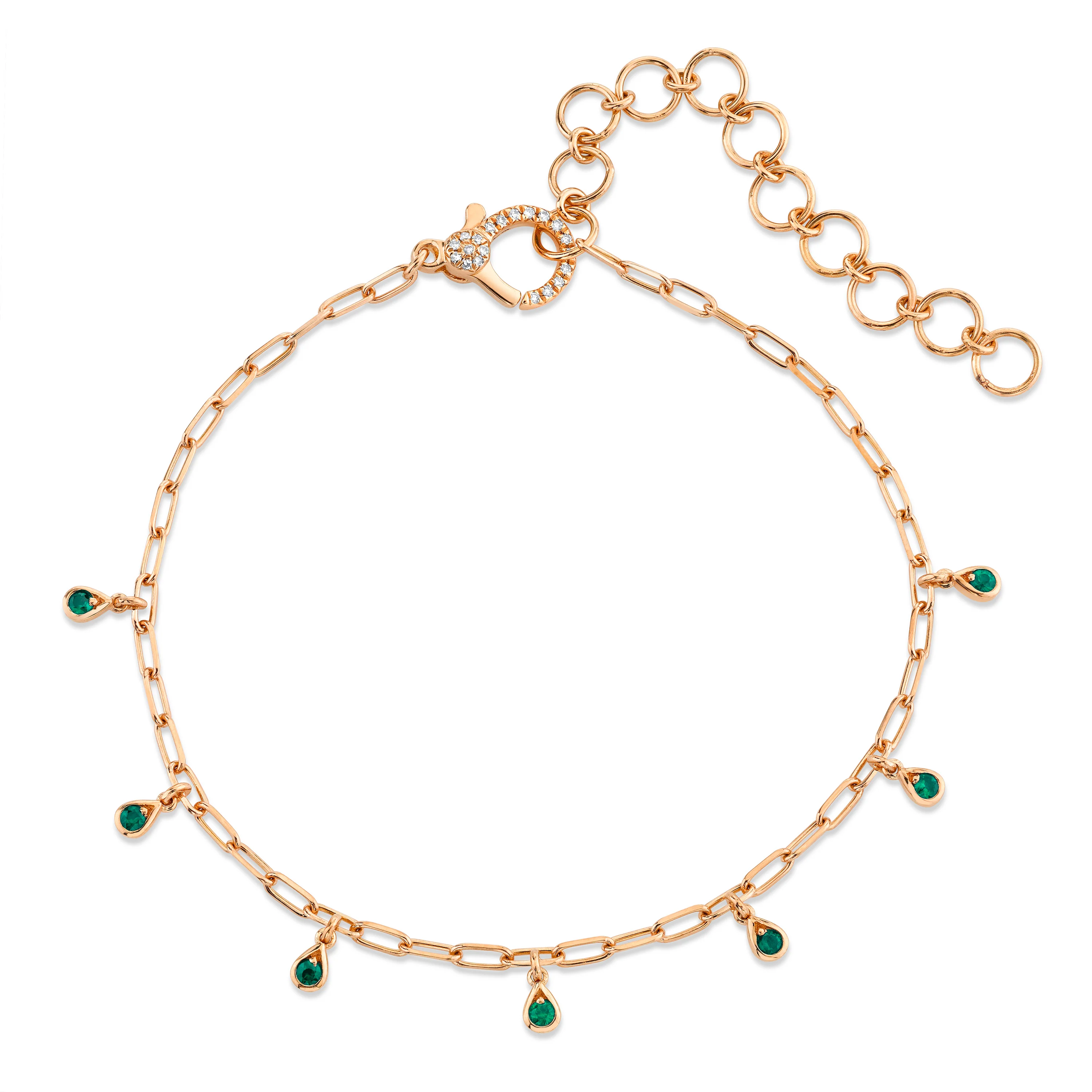 EMERALD DANGLE DROP ANKLET - Image 2