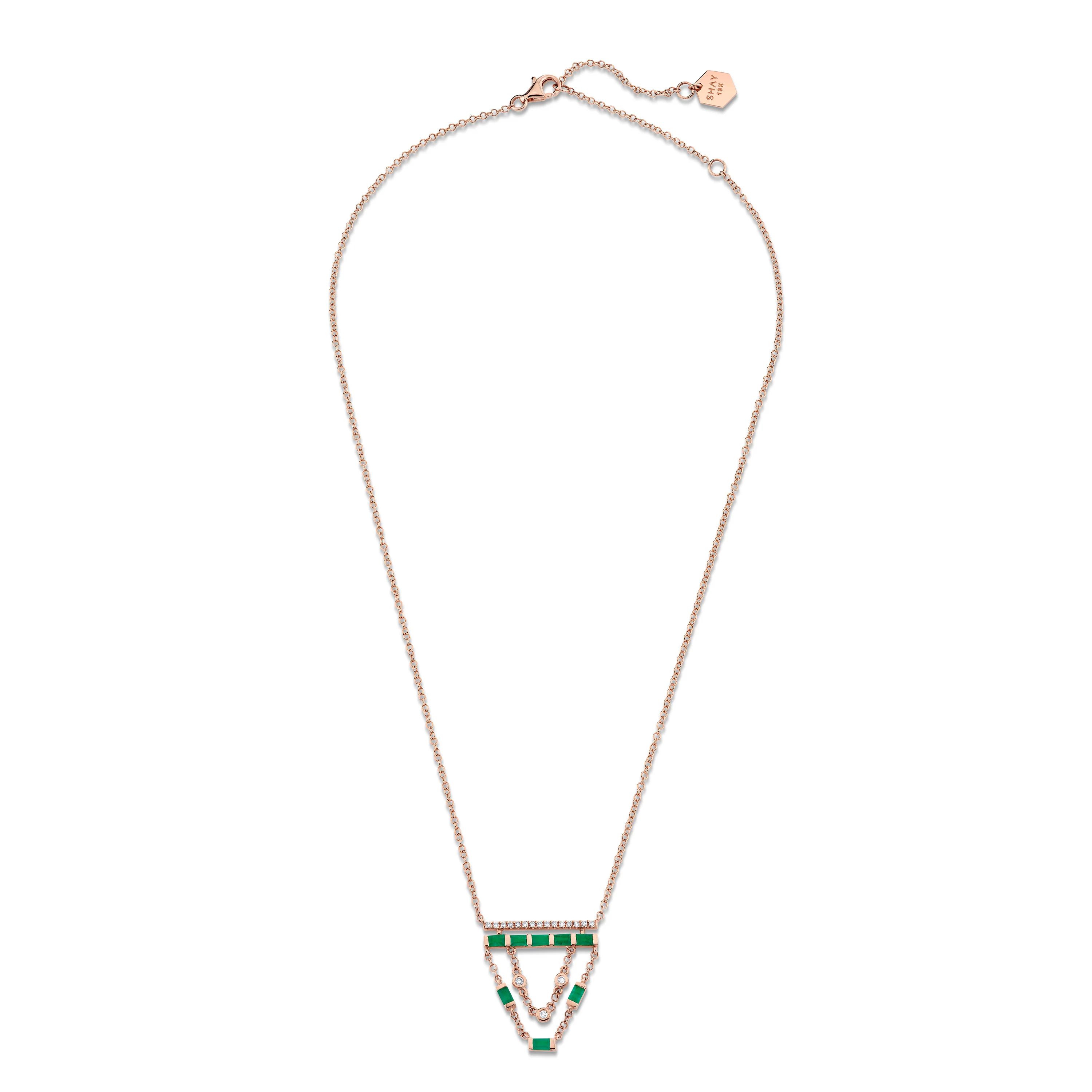EMERALD & DIAMOND CASCADE NECKLACE - Image 3