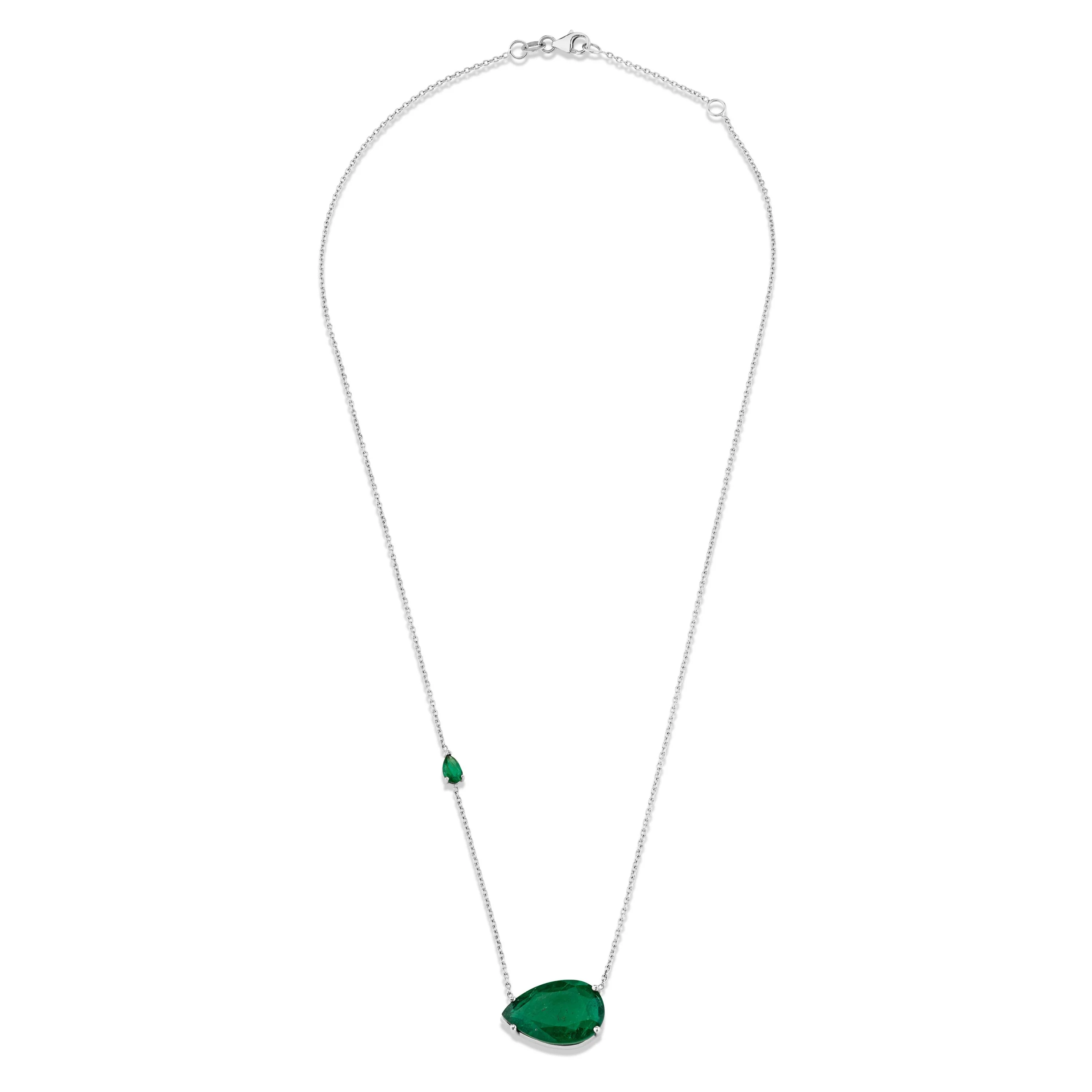 EMERALD EAST WEST PEAR NECKLACE - Image 6