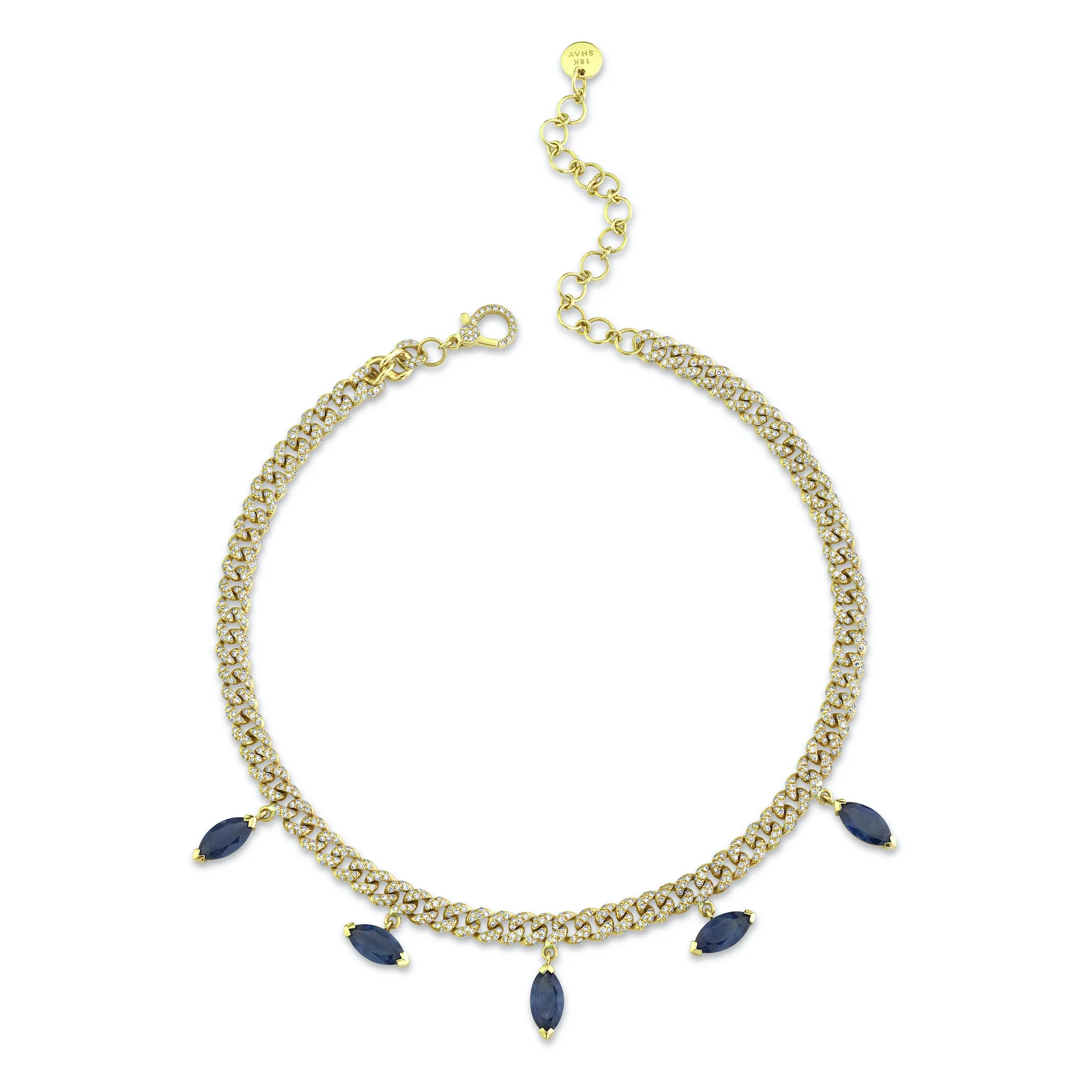 BLUE SAPPHIRE MARQUISE DROP CHOKER - Image 4