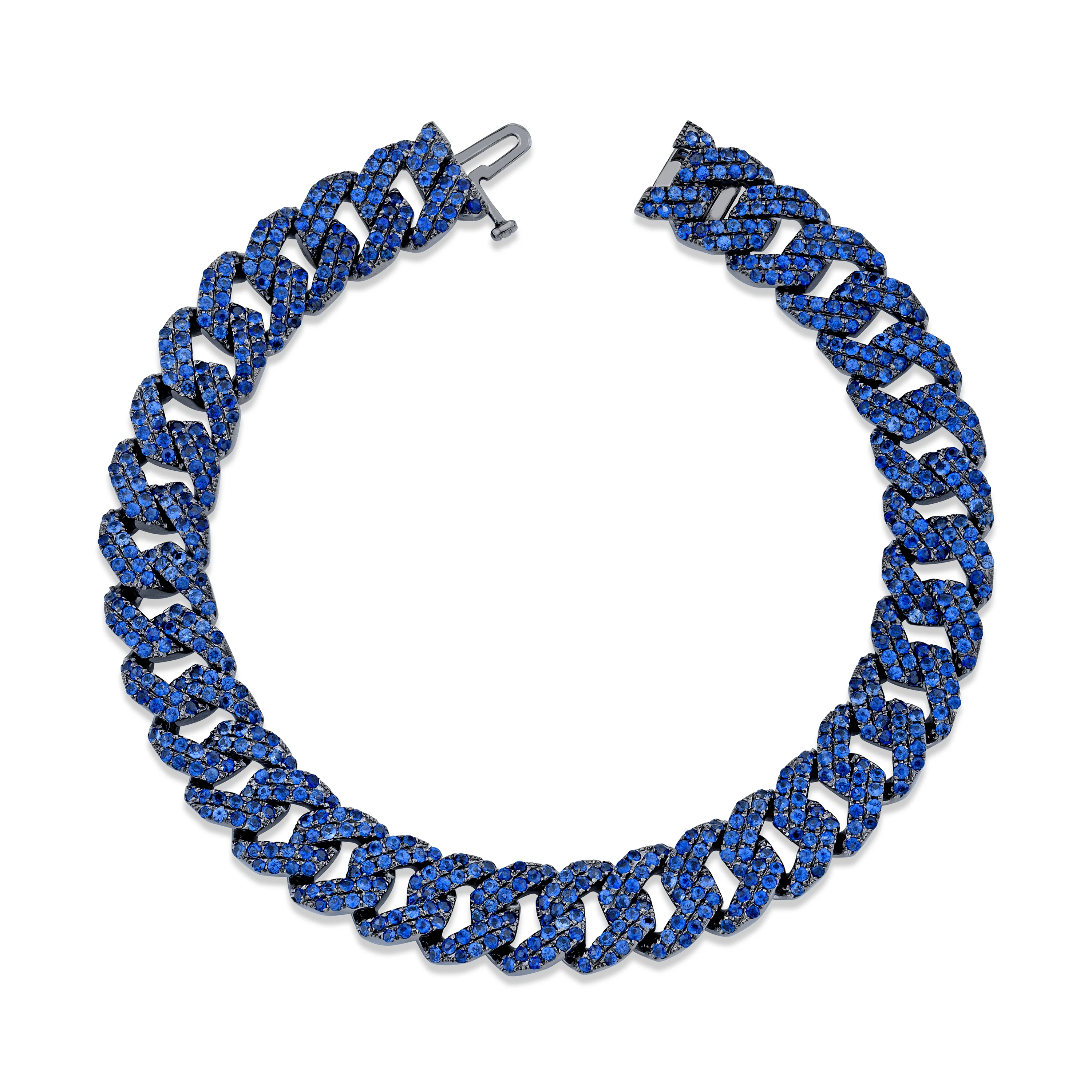 MEN'S BLUE SAPPHIRE GEO LINK BRACELET