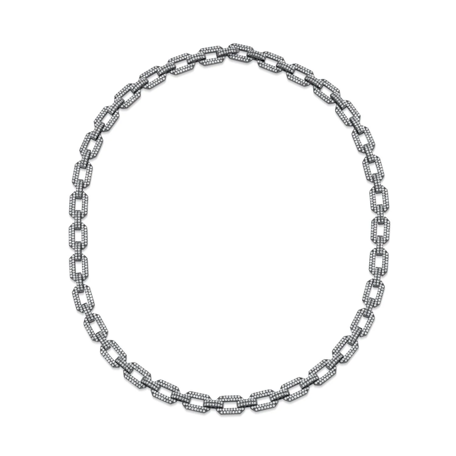 MEN'S DIAMOND GEO FLAT LINK NECKLACE - Image 3
