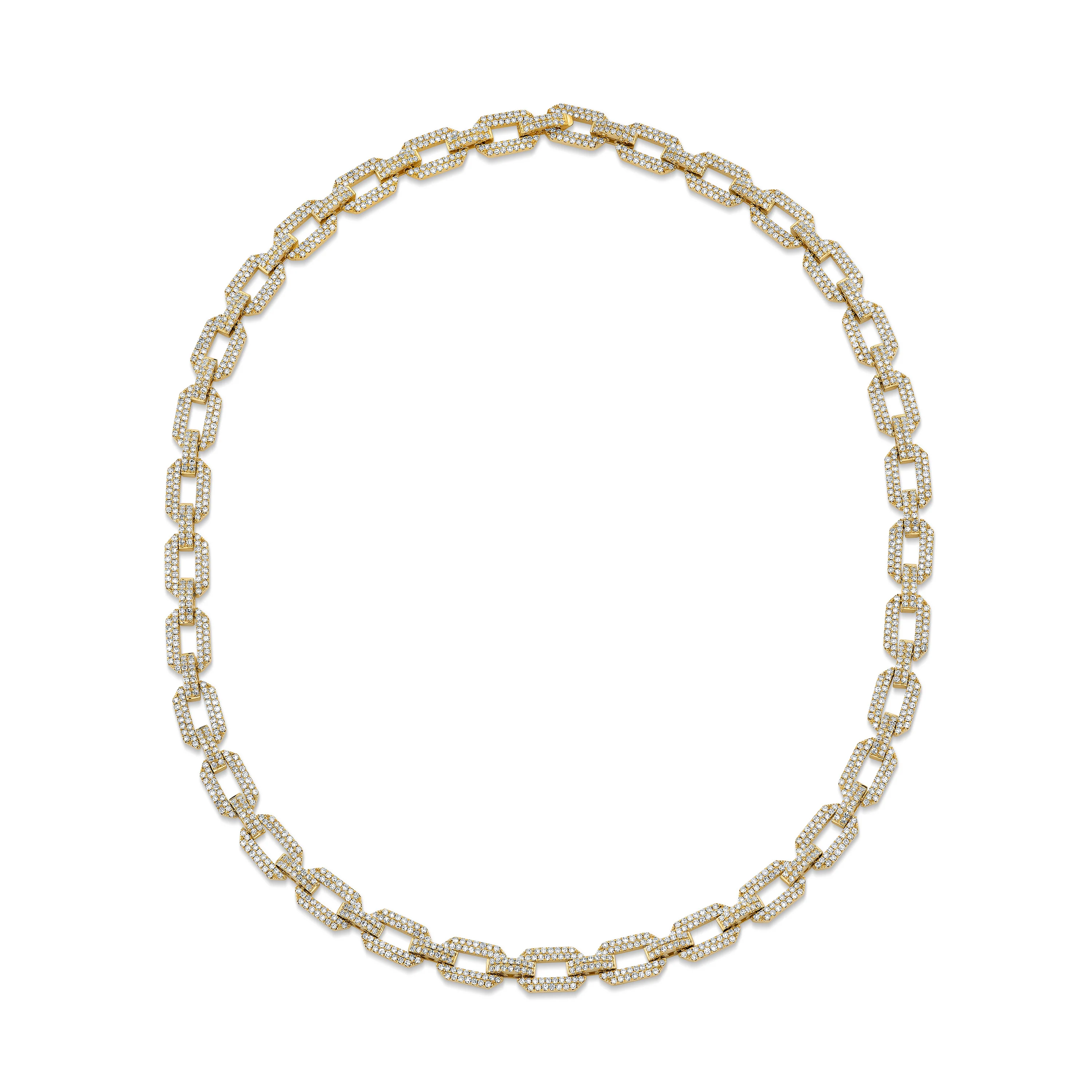 MEN'S DIAMOND GEO FLAT LINK NECKLACE - Image 4