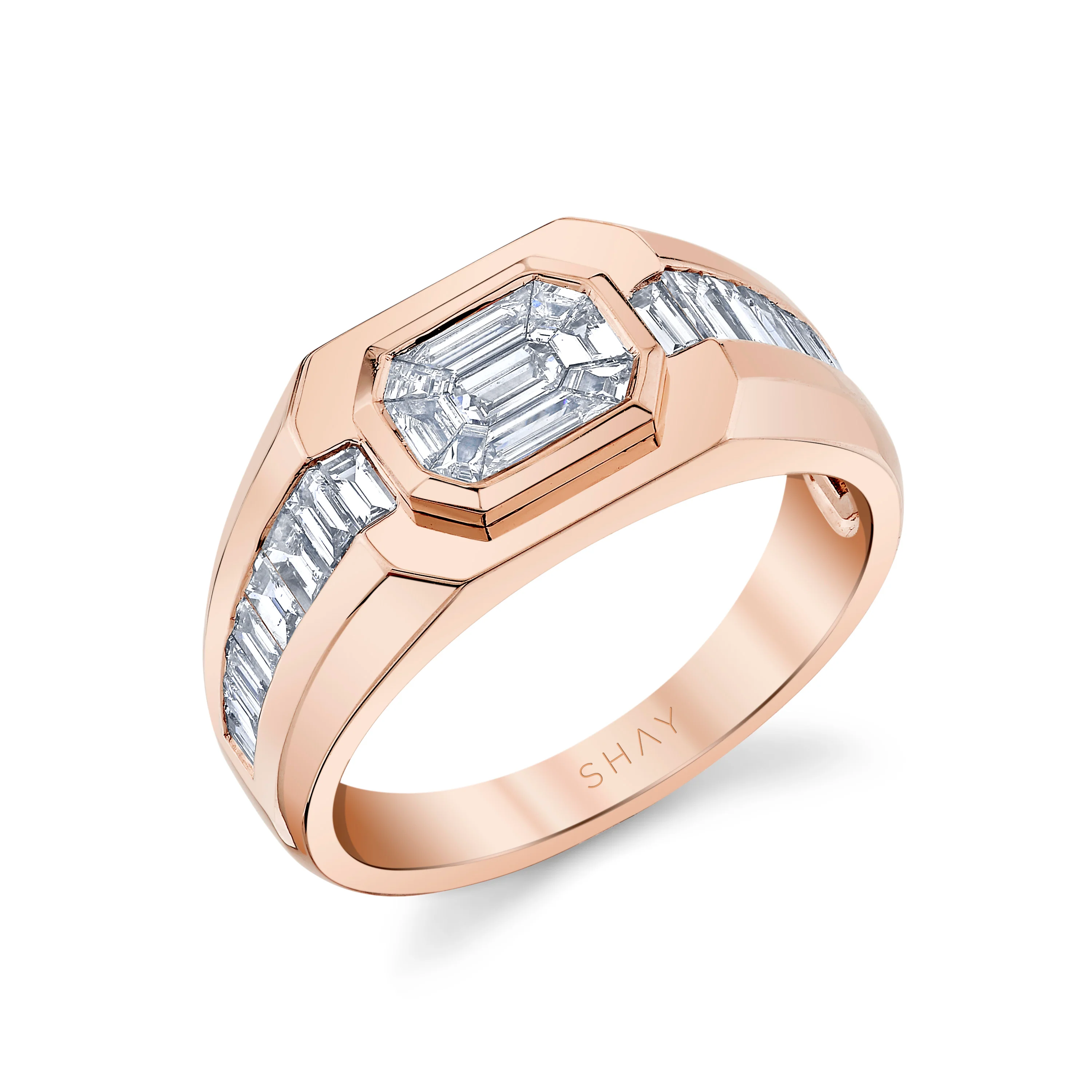 MEN'S DIAMOND ILLUSION SIGNET PINKY RING - Image 5