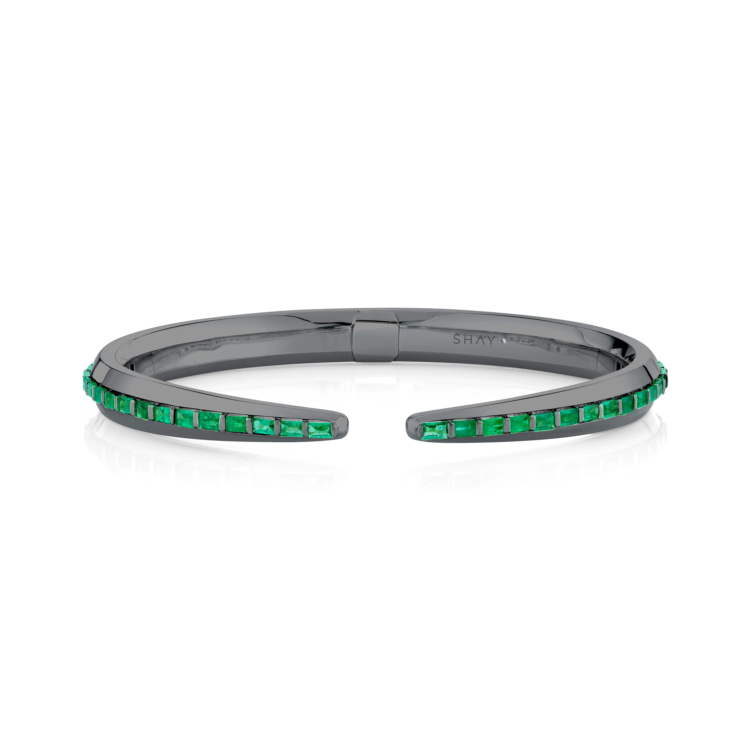 MEN'S EMERALD BAGUETTE SNAKE TAIL CUFF