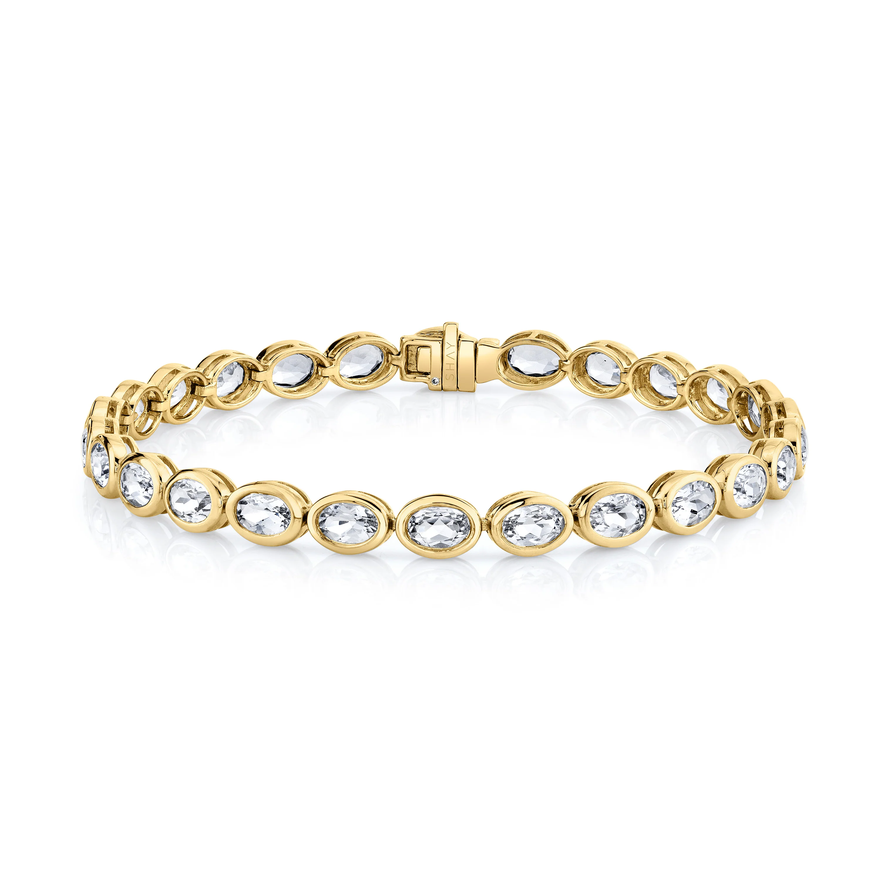 MEN'S WHITE TOPAZ TENNIS BRACELET - Image 3