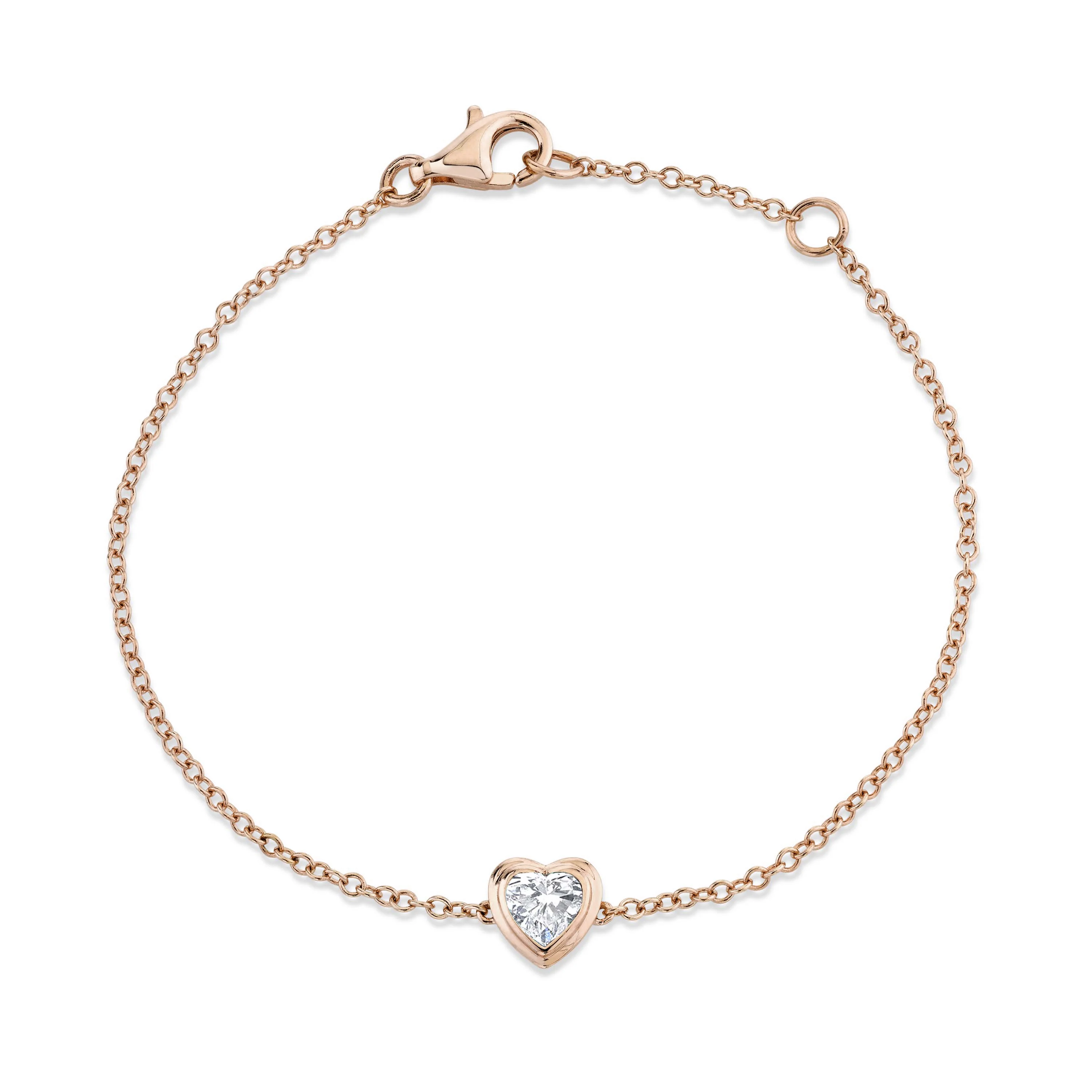 MINI ME DIAMOND BEZEL HEART BRACELET - Image 3