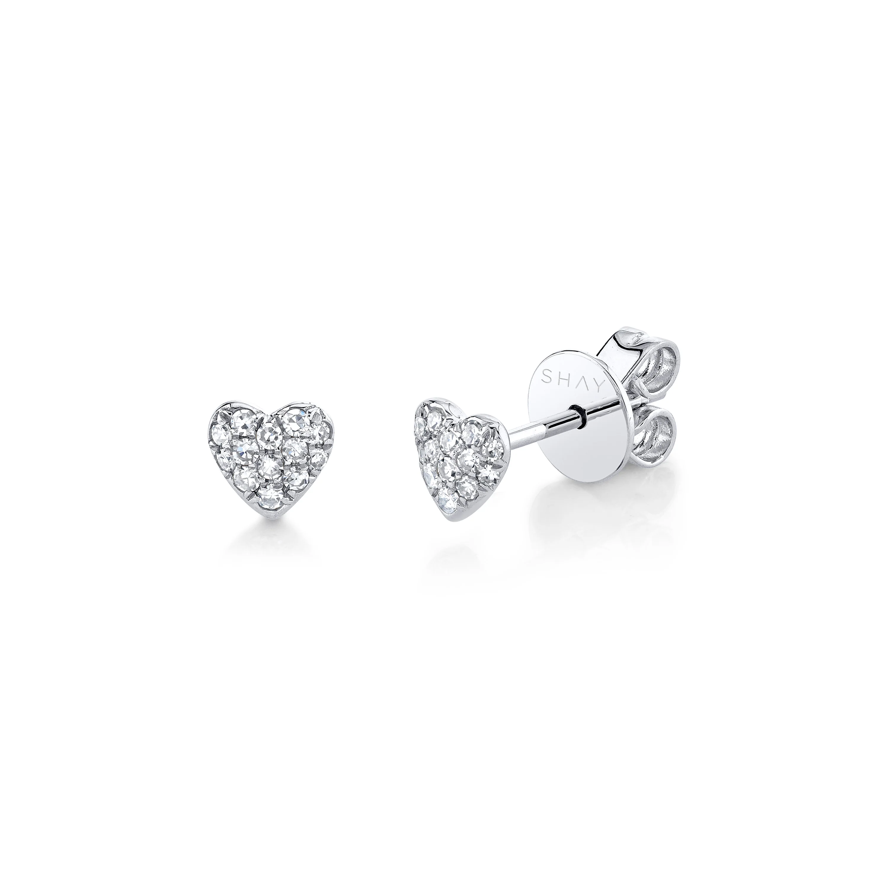 MINI ME DIAMOND PAVE BABY HEART STUDS - Image 2