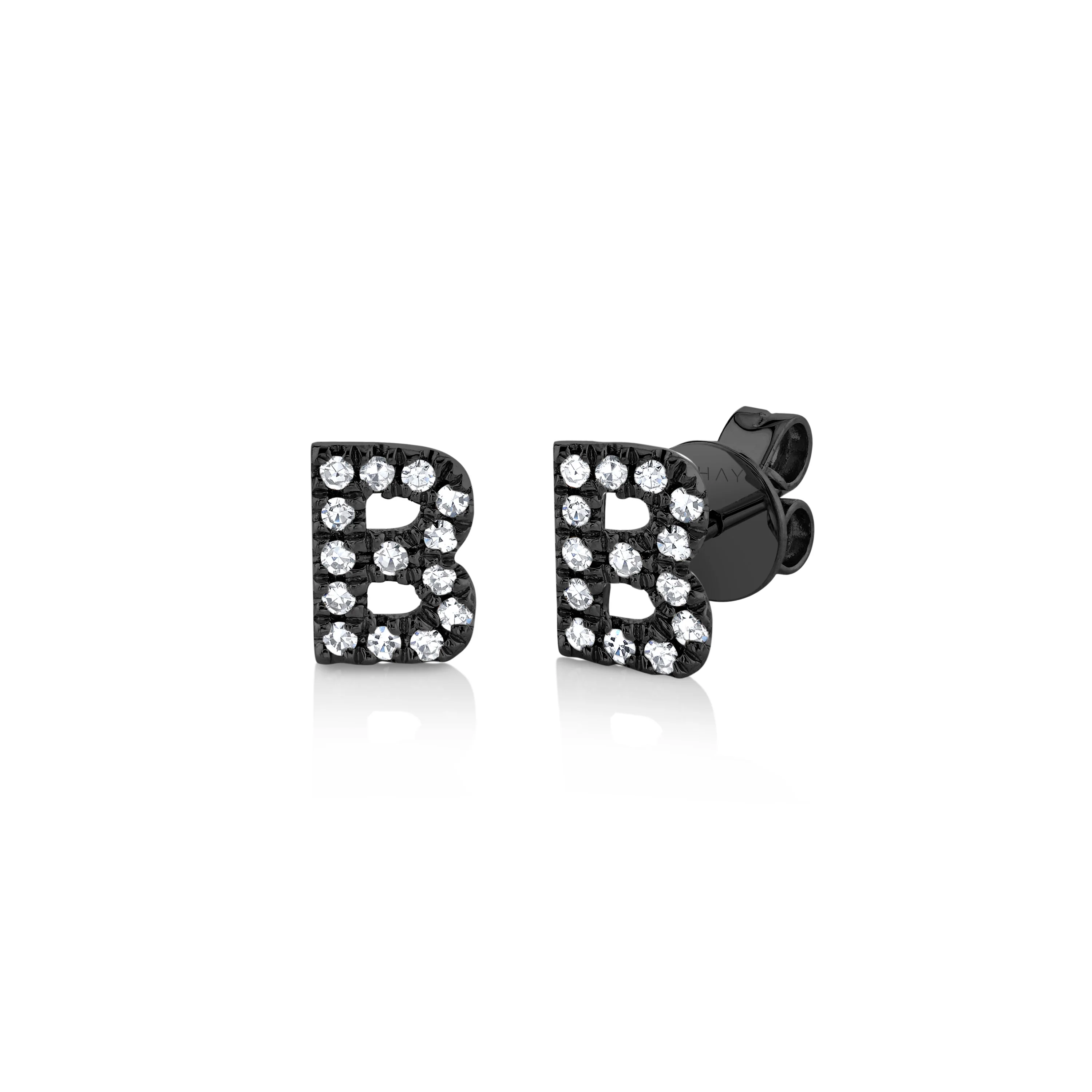 MINI ME DIAMOND PAVE INITAL STUDS - Image 4