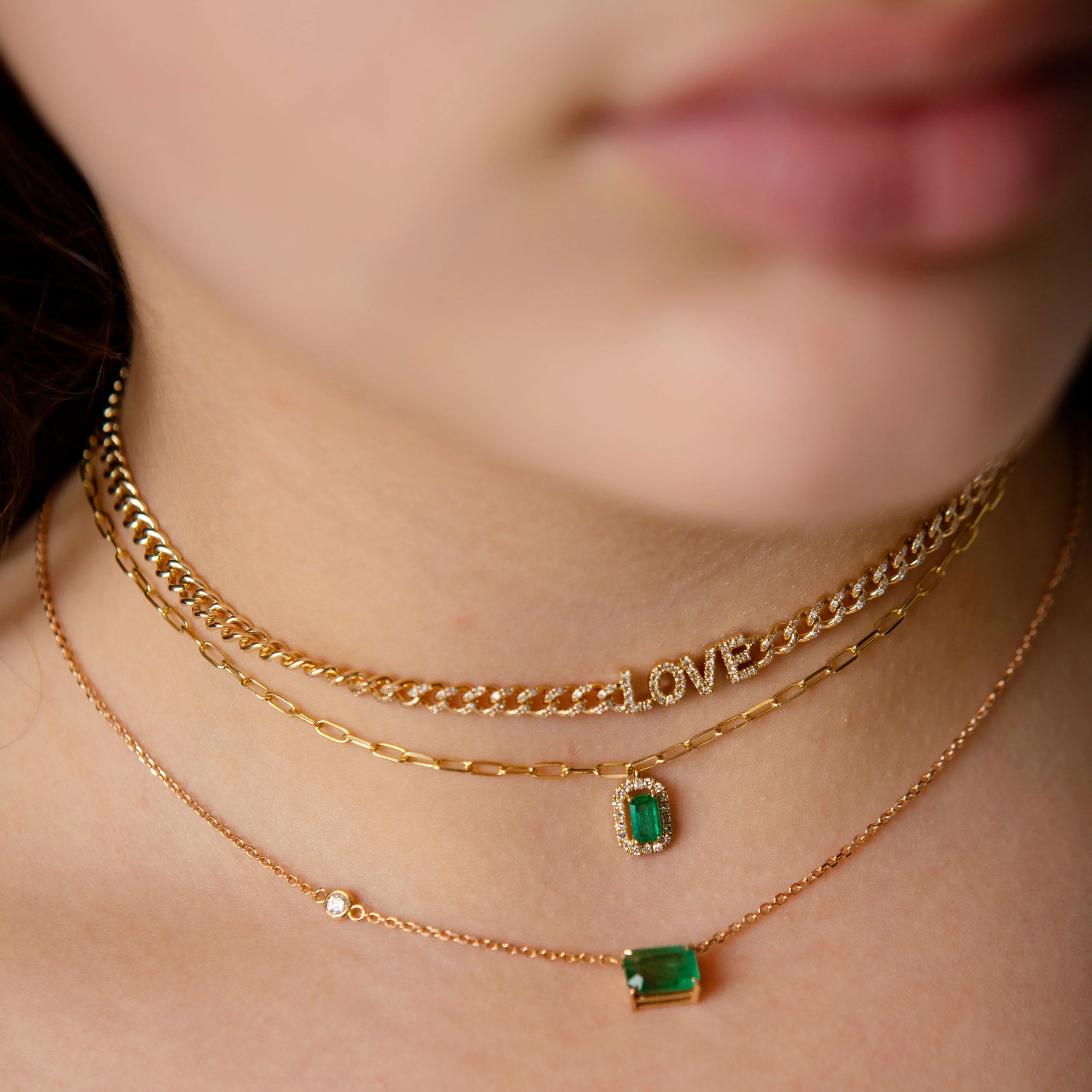 MINI ME DIAMOND & RUBY HALO DROP PENDANT - Image 2