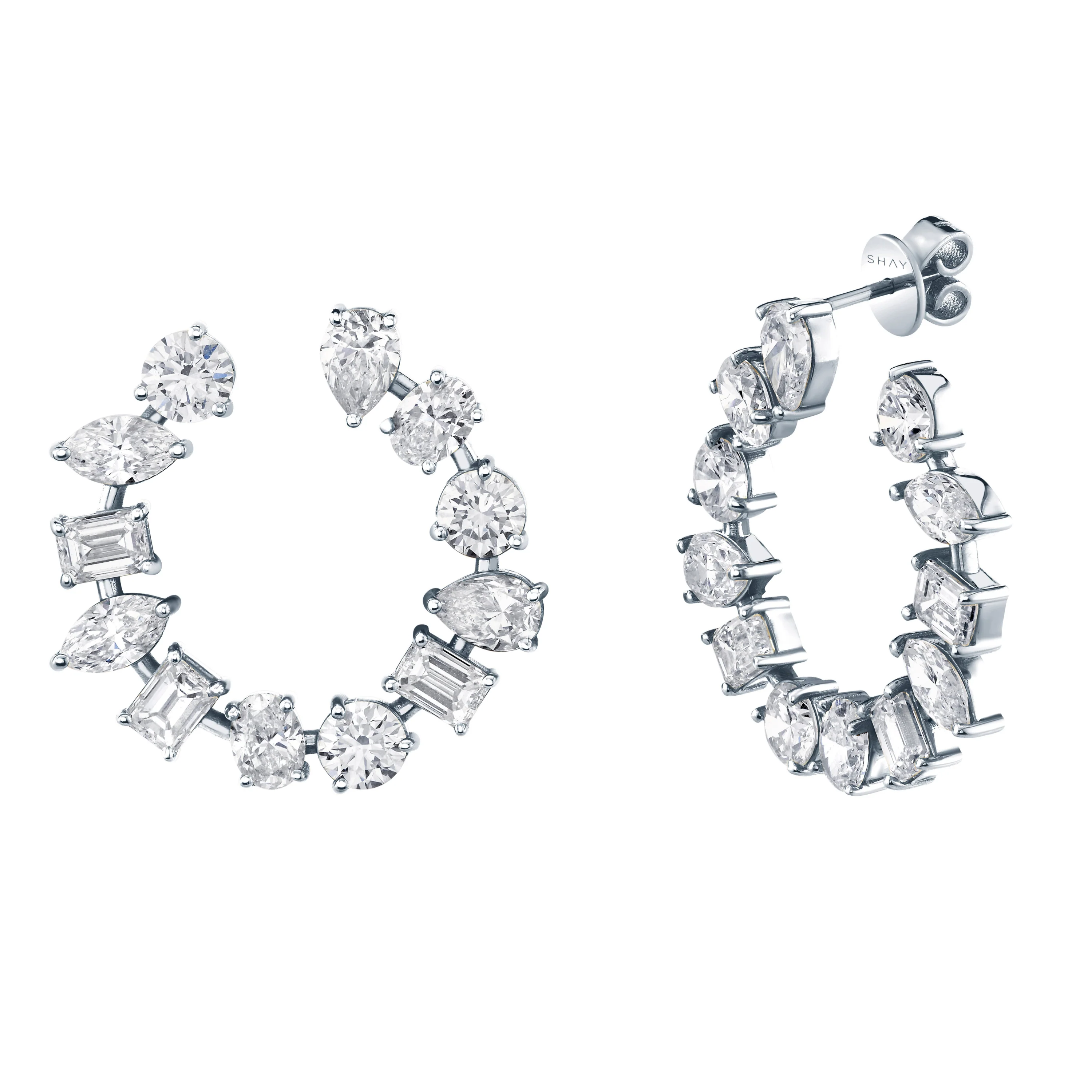 MIXED DIAMOND ETERNITY EARRINGS - Image 4