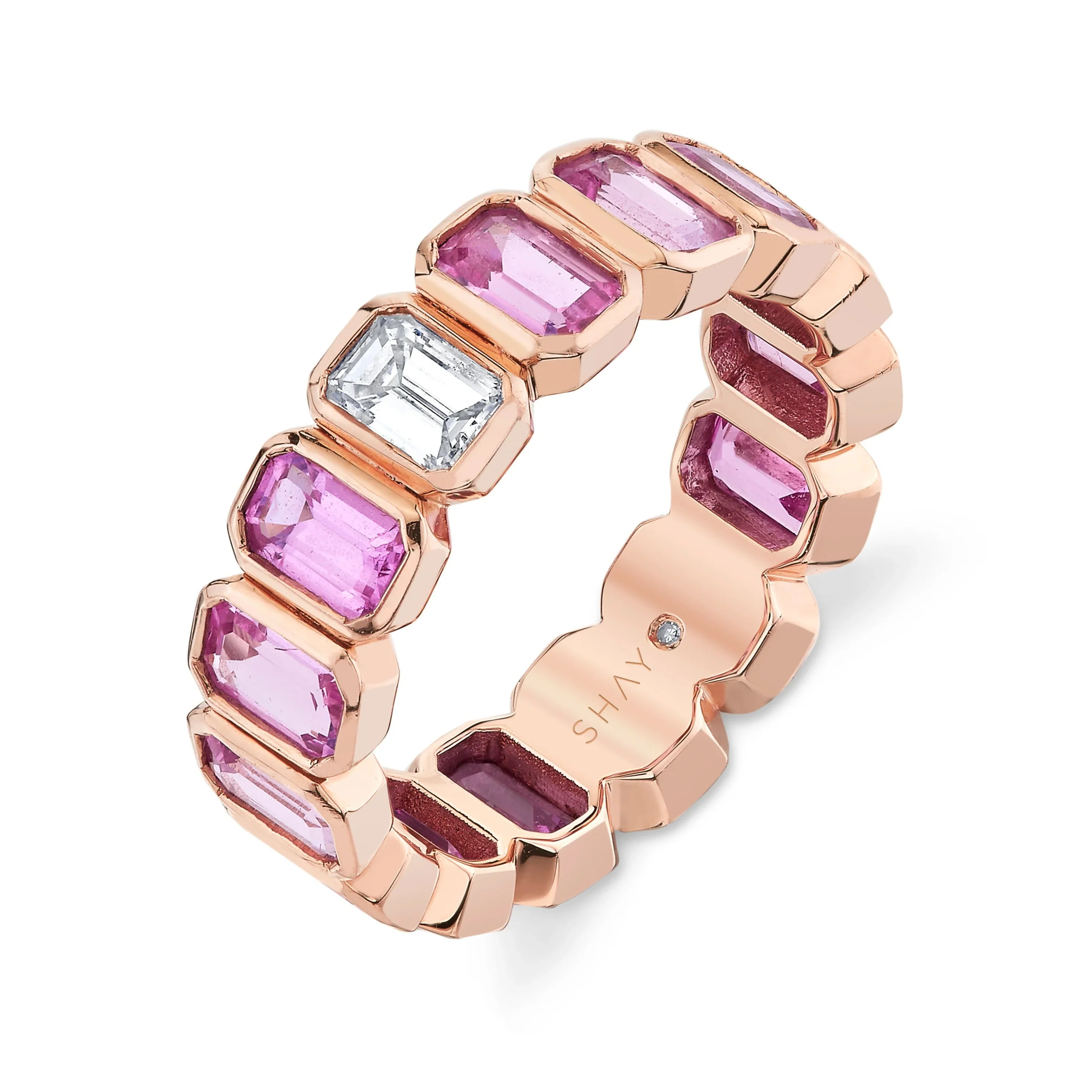 PINK SAPPHIRE & DIAMOND BEZEL BAND - Image 3