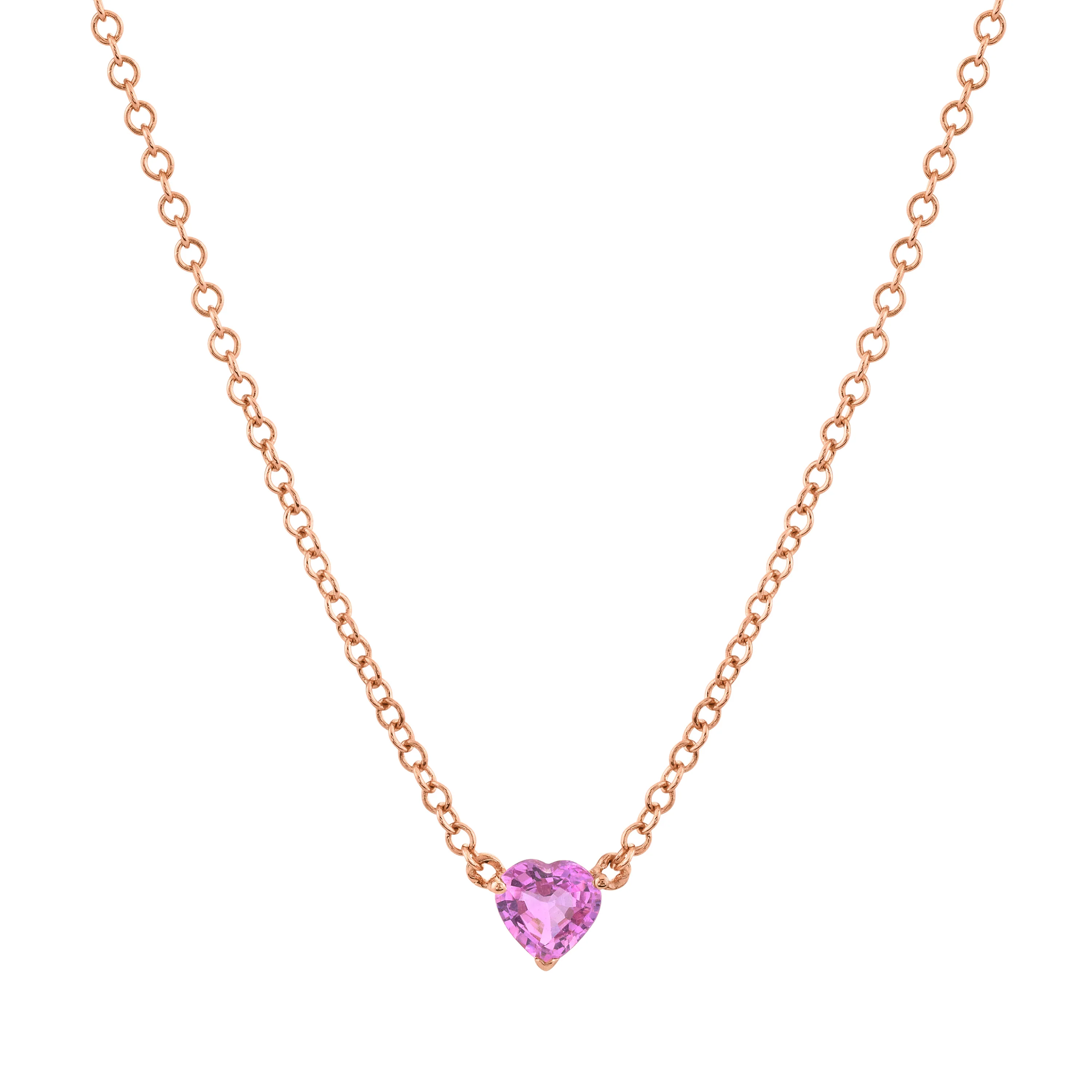 PINK SAPPHIRE HEART NECKLACE - Image 4