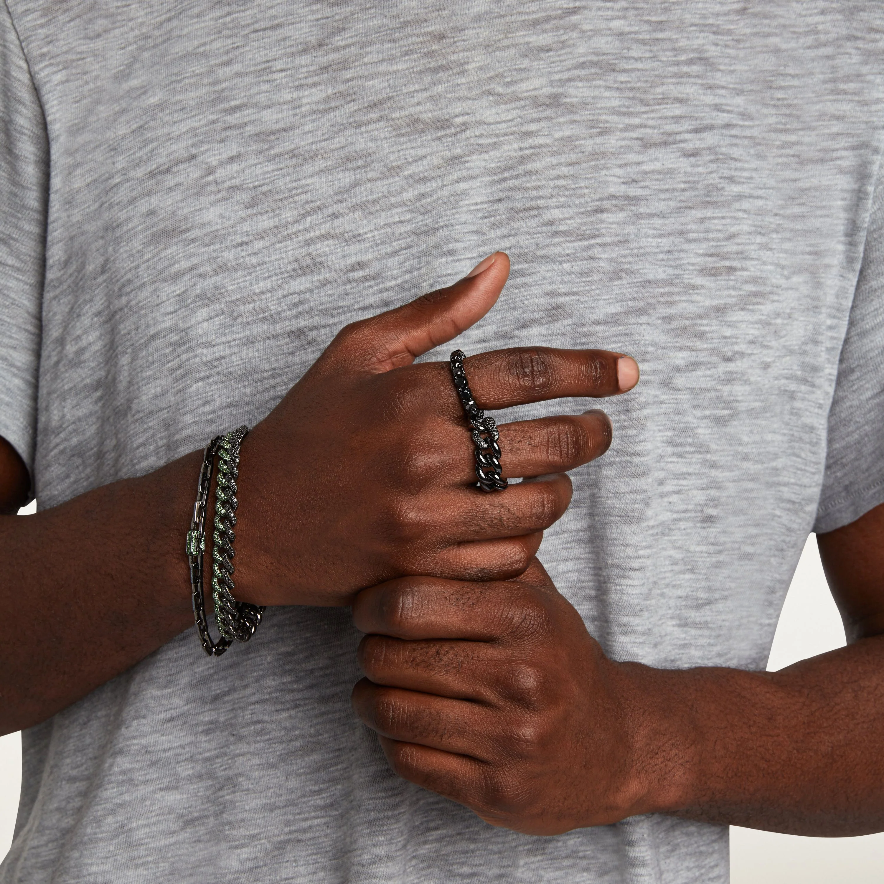 READY TO SHIP MEN'S BLACK DIAMOND TENNIS BRACELET - Image 2