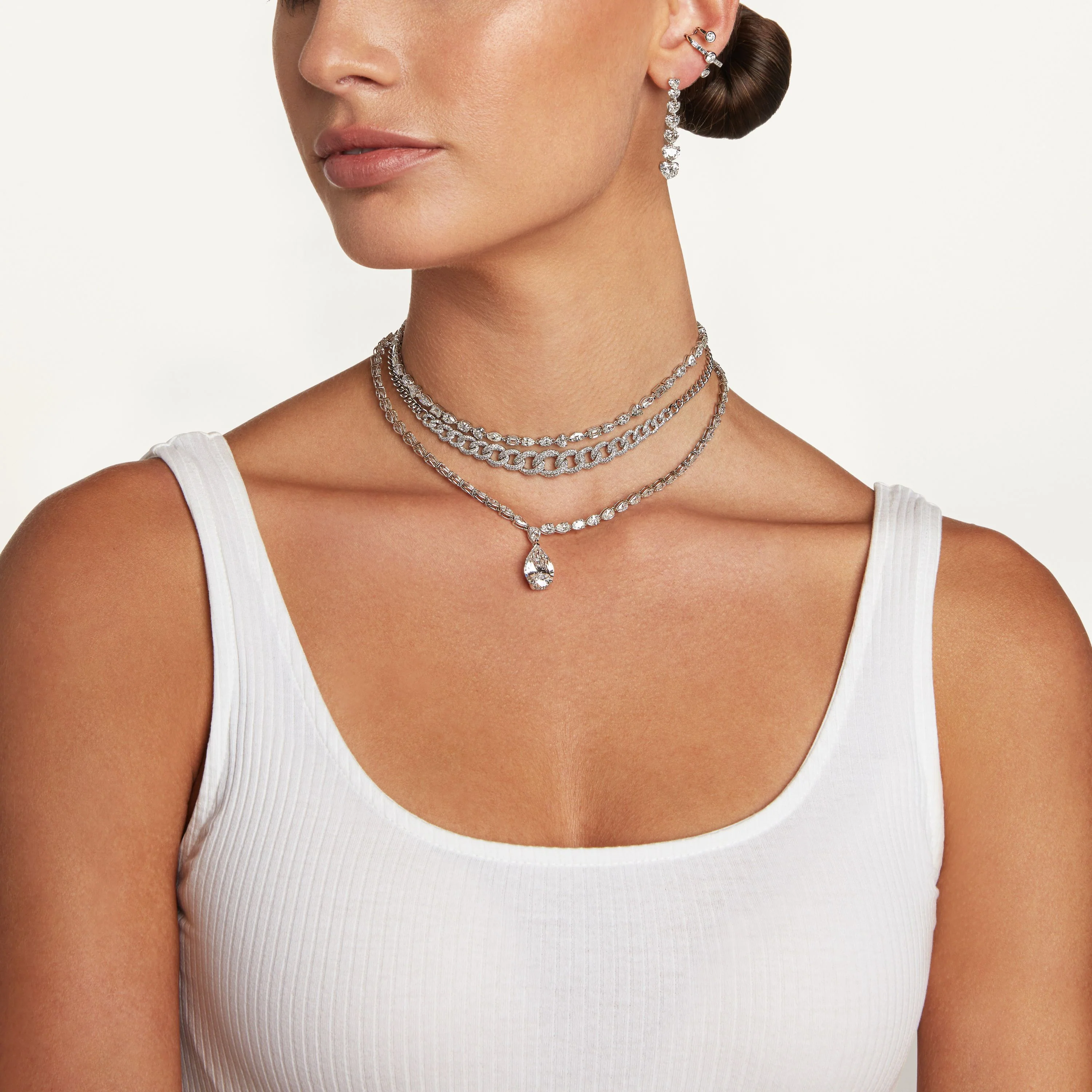 READY TO SHIP DIAMOND GRADUAL PAVE LINK CHOKER - Image 2