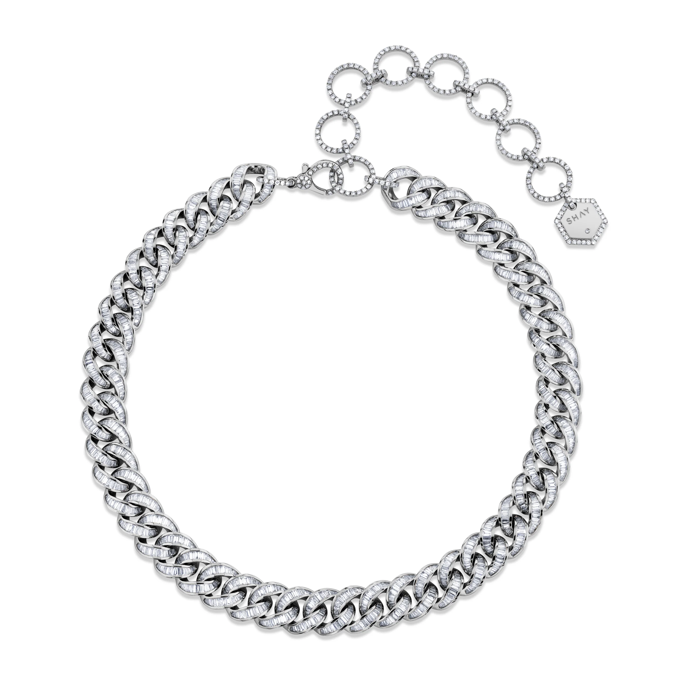 READY TO SHIP DIAMOND BAGUETTE ESSENTIAL LINK NECKLACE - Image 3