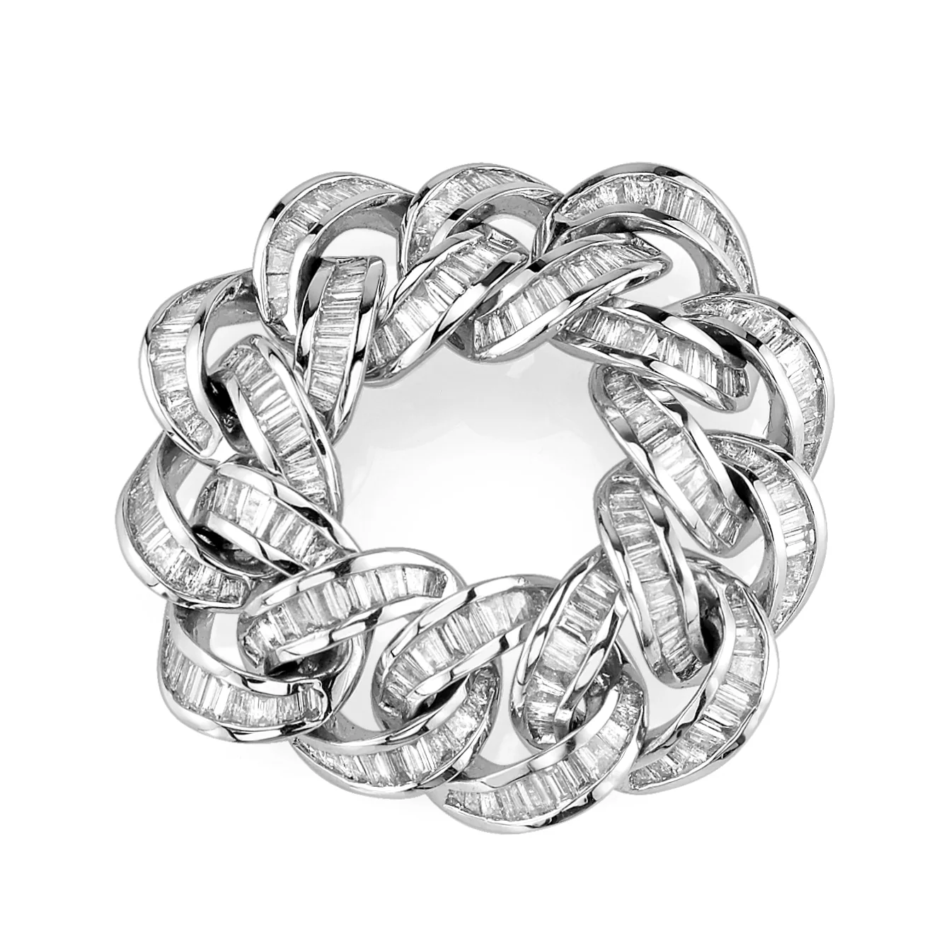 READY TO SHIP DIAMOND BAGUETTE ESSENTIAL LINK RING - Image 3