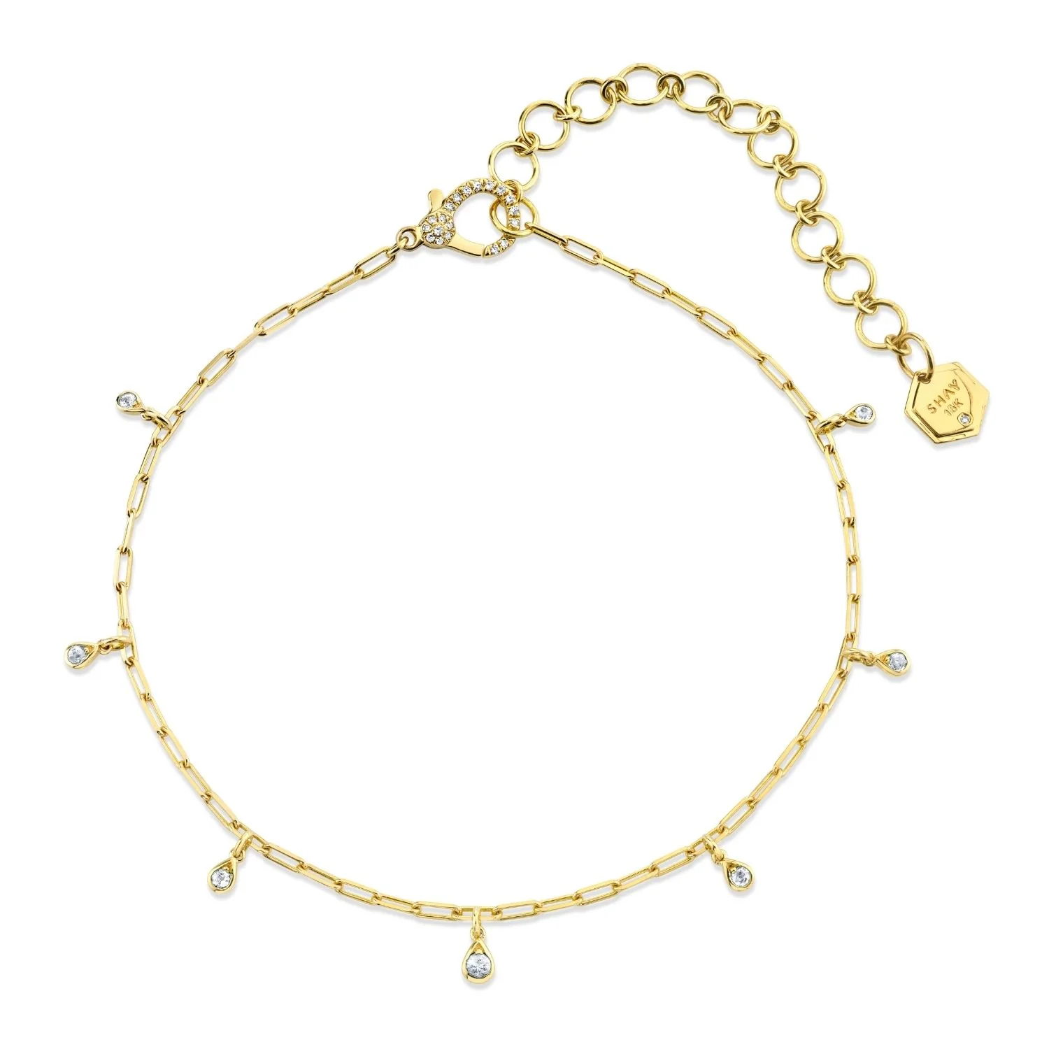 DIAMOND DANGLE DROP ANKLET - Image 4