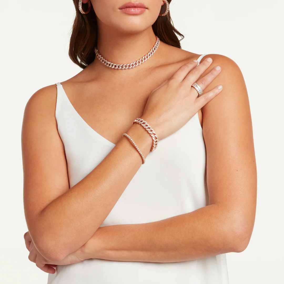 READY TO SHIP DIAMOND GEO LINK BRACELET - Image 2