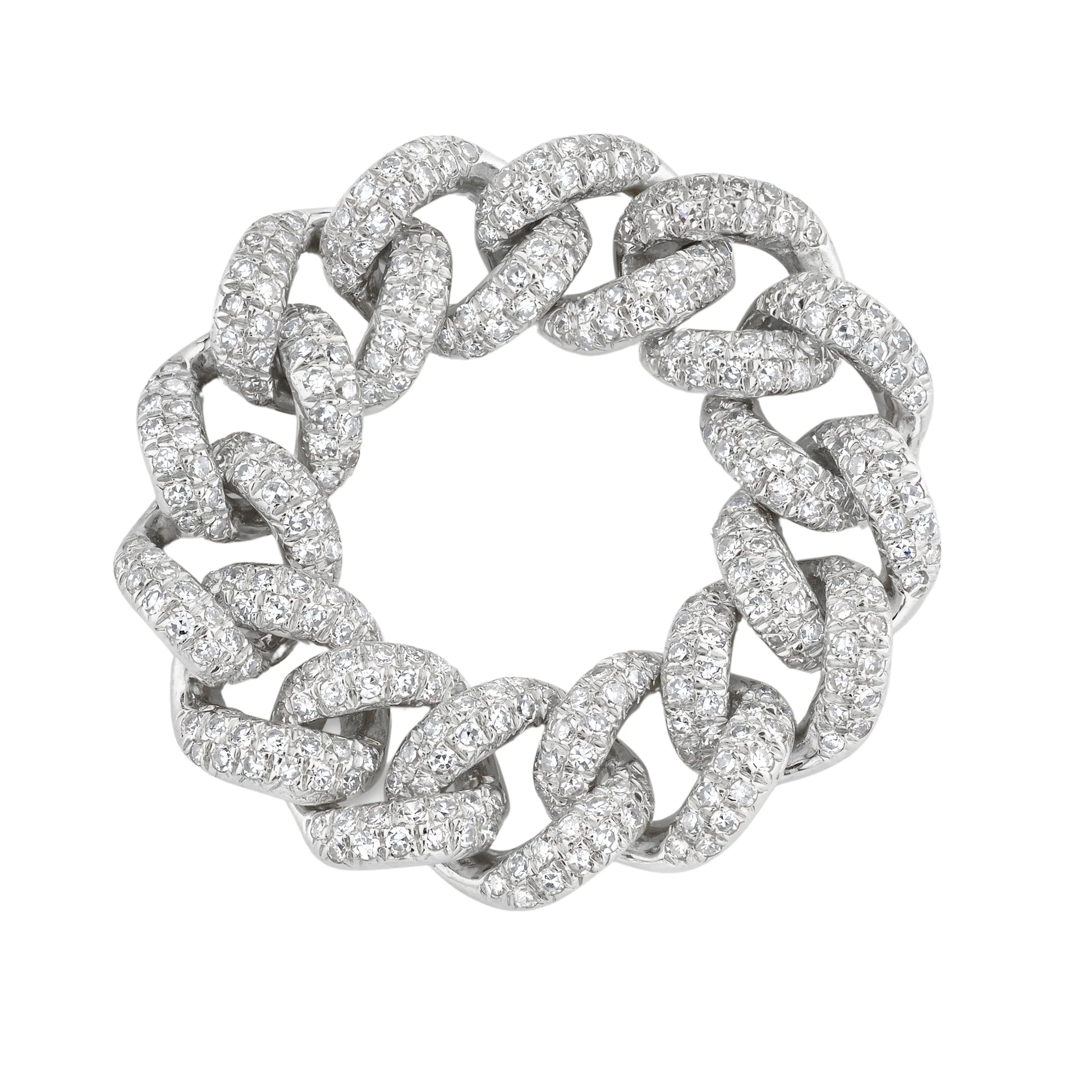 READY TO SHIP DIAMOND MEDIUM PAVE LINK RING