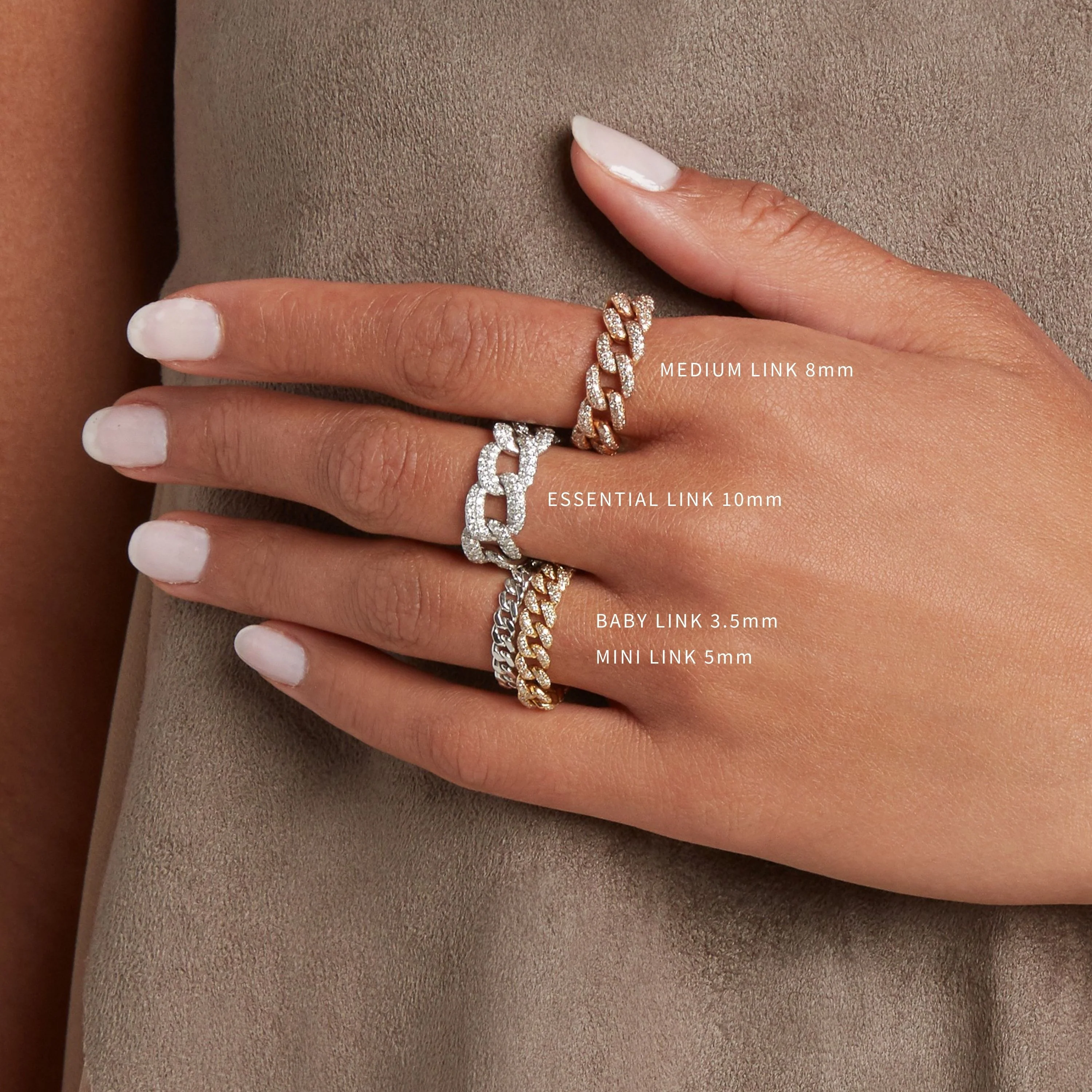 READY TO SHIP DIAMOND PAVE ESSENTIAL LINK RING - Image 5