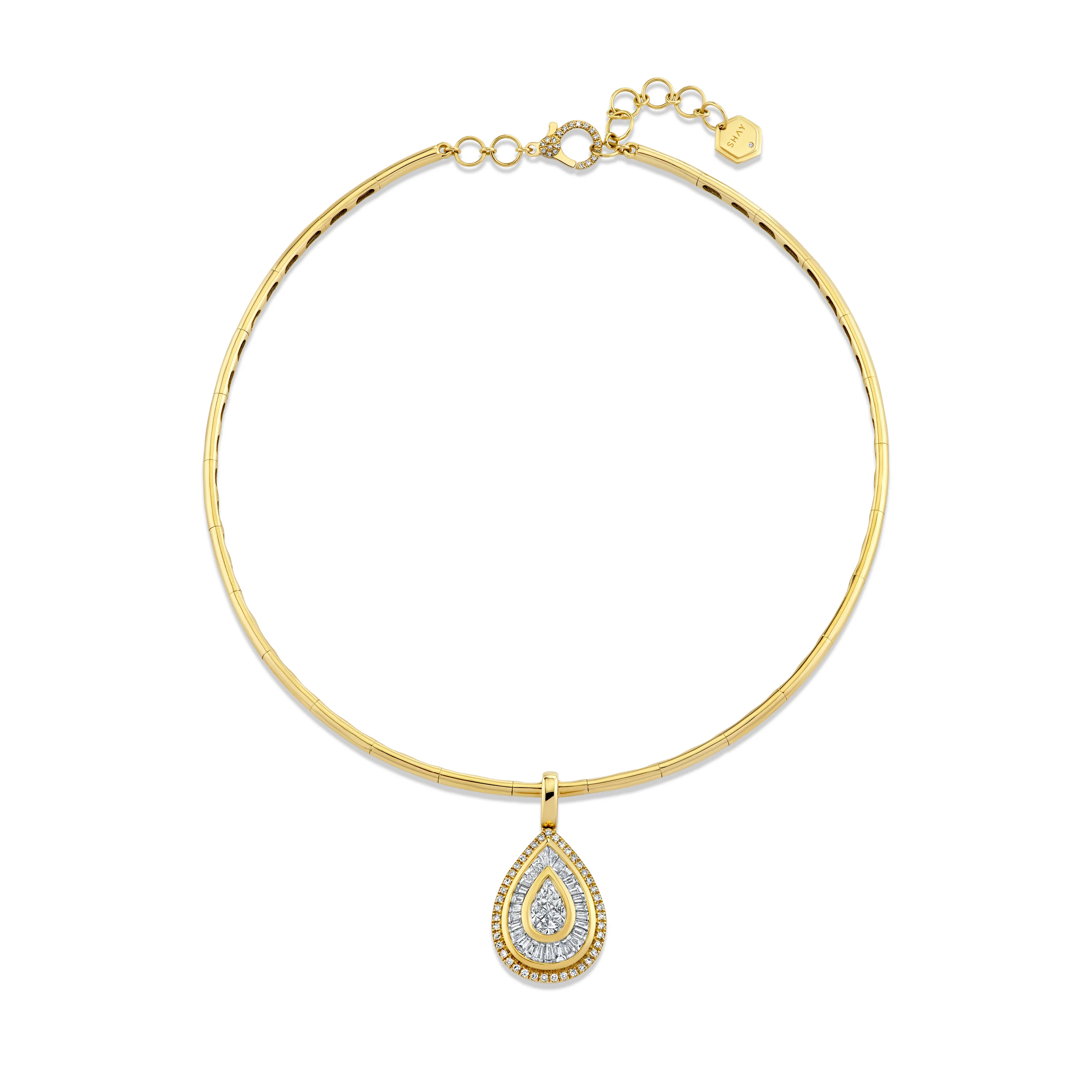 MIXED DIAMOND PEAR COLLAR - Image 4