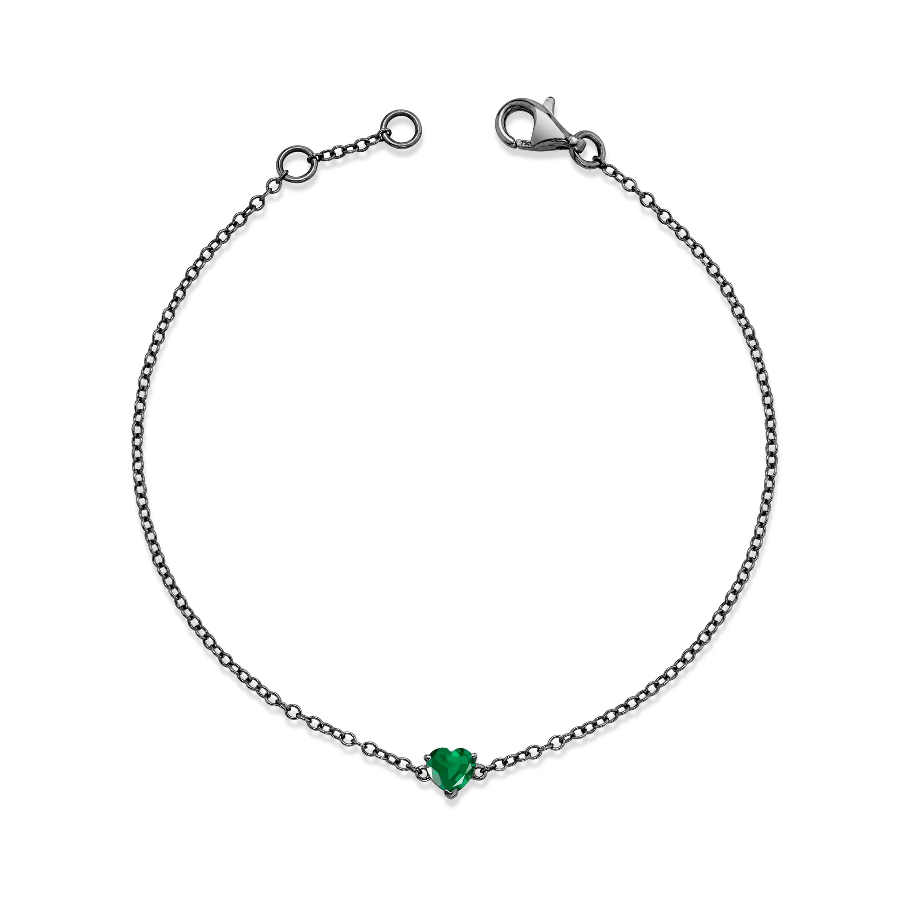 READY TO SHIP EMERALD BABY HEART BRACELET - Image 3