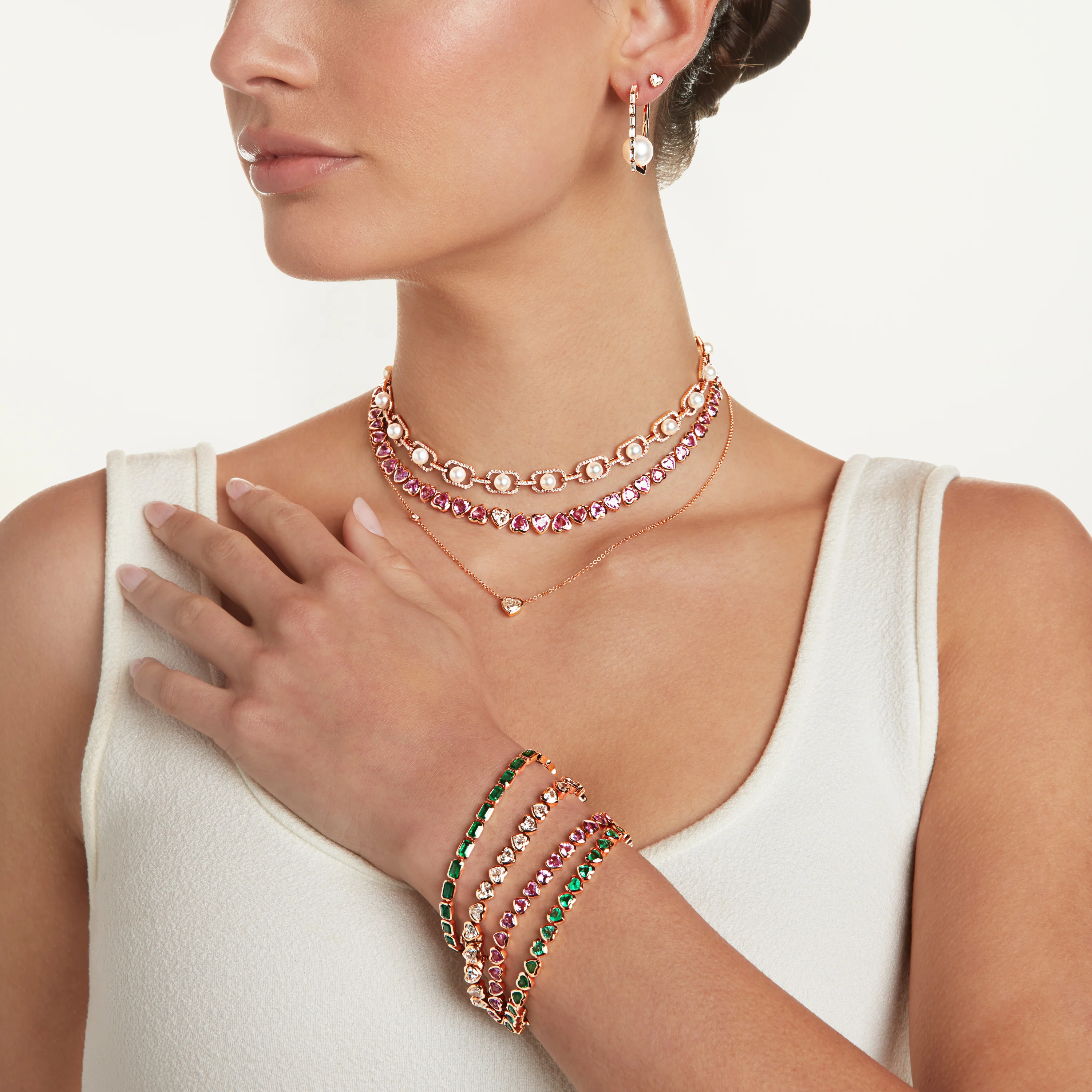 READY TO SHIP EMERALD EAST WEST TENNIS BRACELET - Image 2
