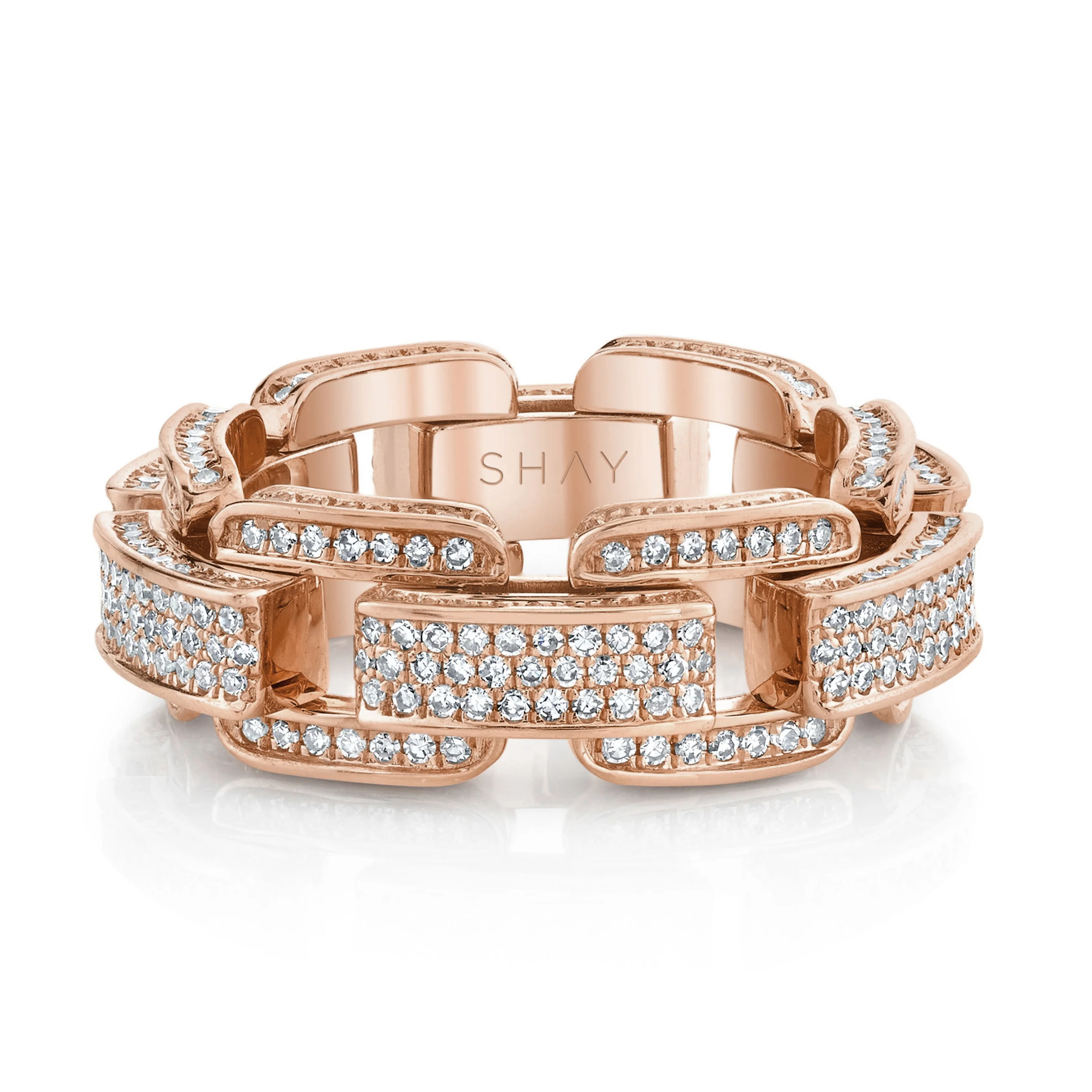 MEN'S DIAMOND PAVE DECO LINK RING - Image 3