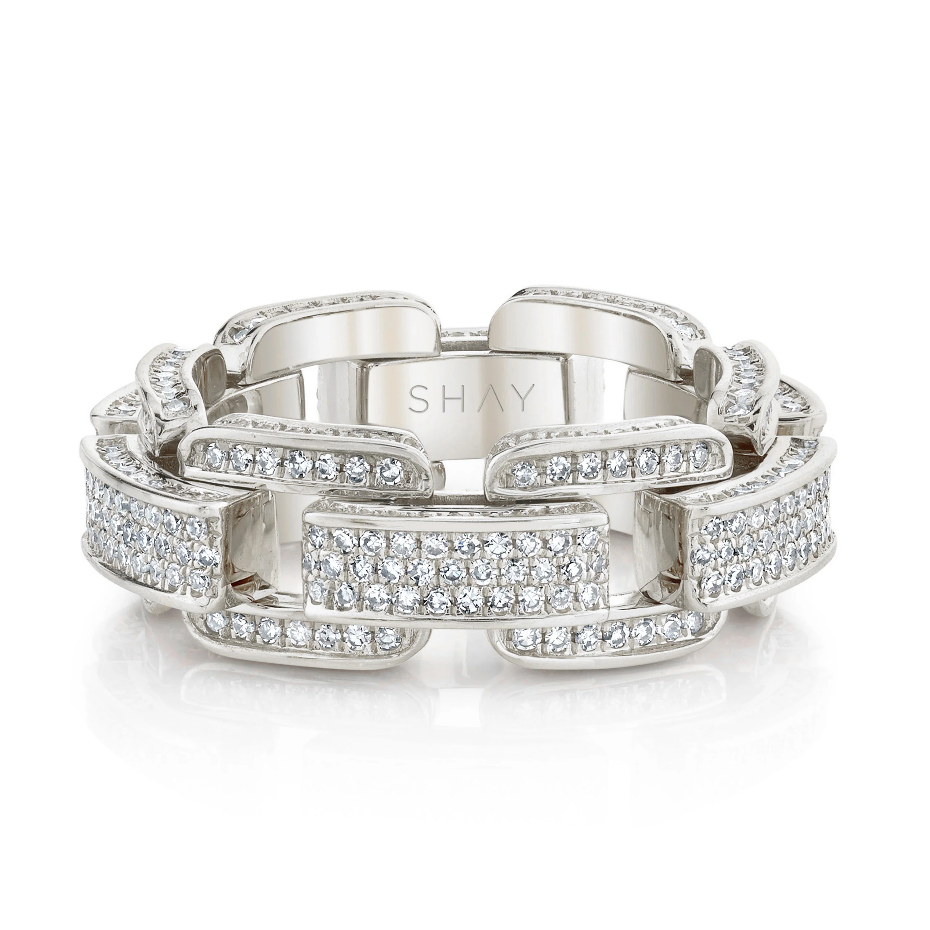 MEN'S DIAMOND PAVE DECO LINK RING - Image 4