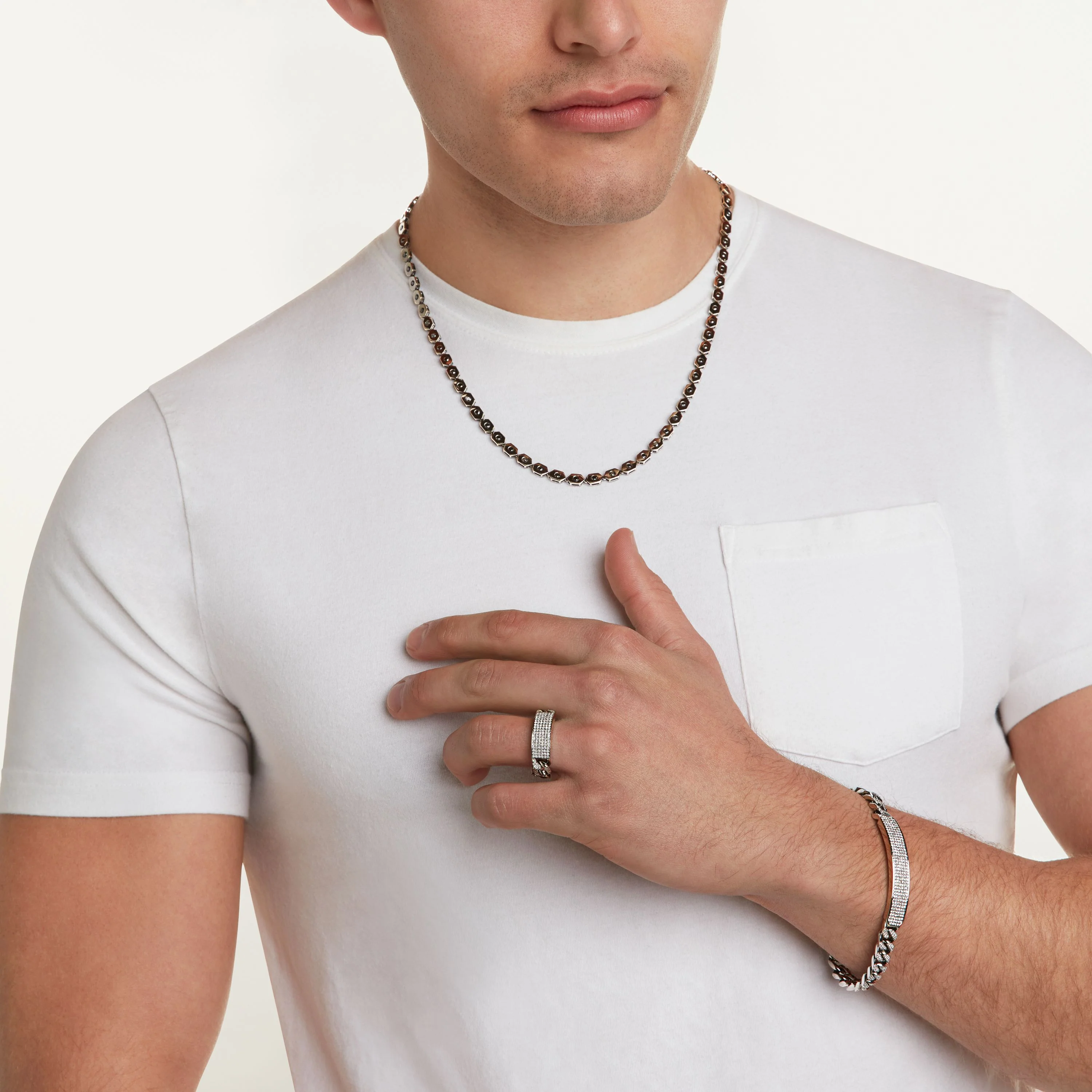 READY TO SHIP MEN'S DIAMOND PAVE ID RING - Image 2