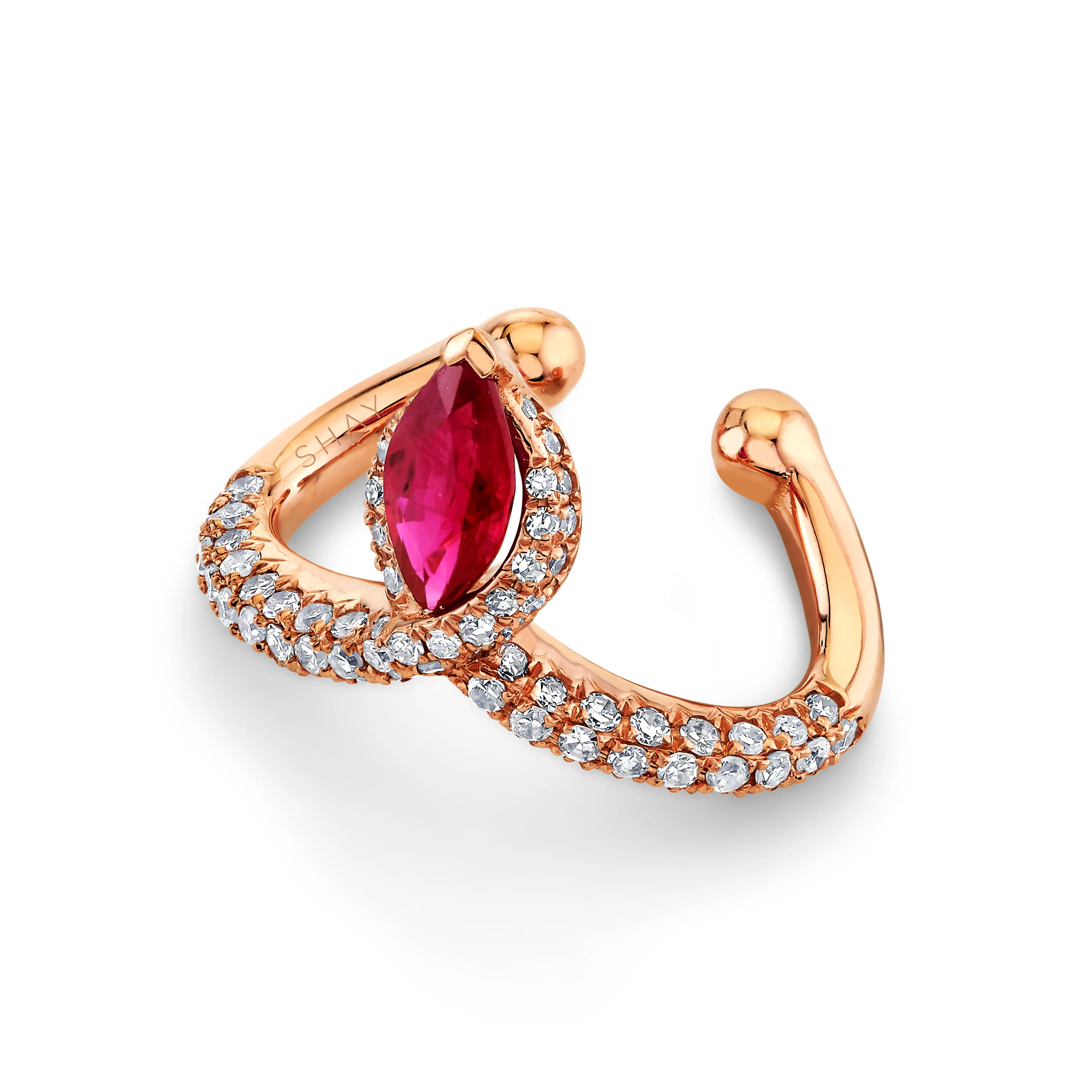 RUBY MARQUISE CHEVRON EAR CUFF - Image 3