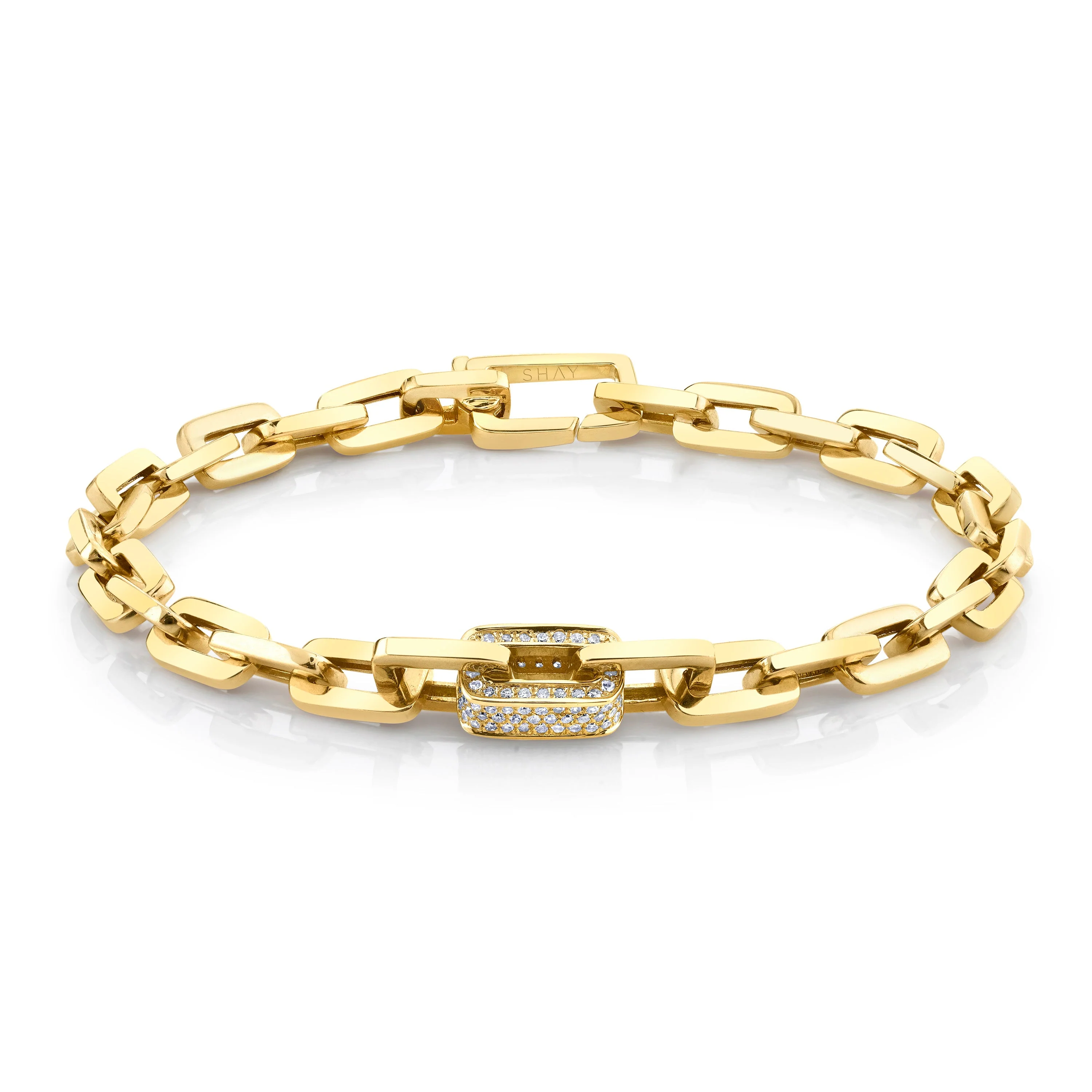 READY TO SHIP MEN'S DIAMOND SINGLE DECO LINK BRACELET - Image 3