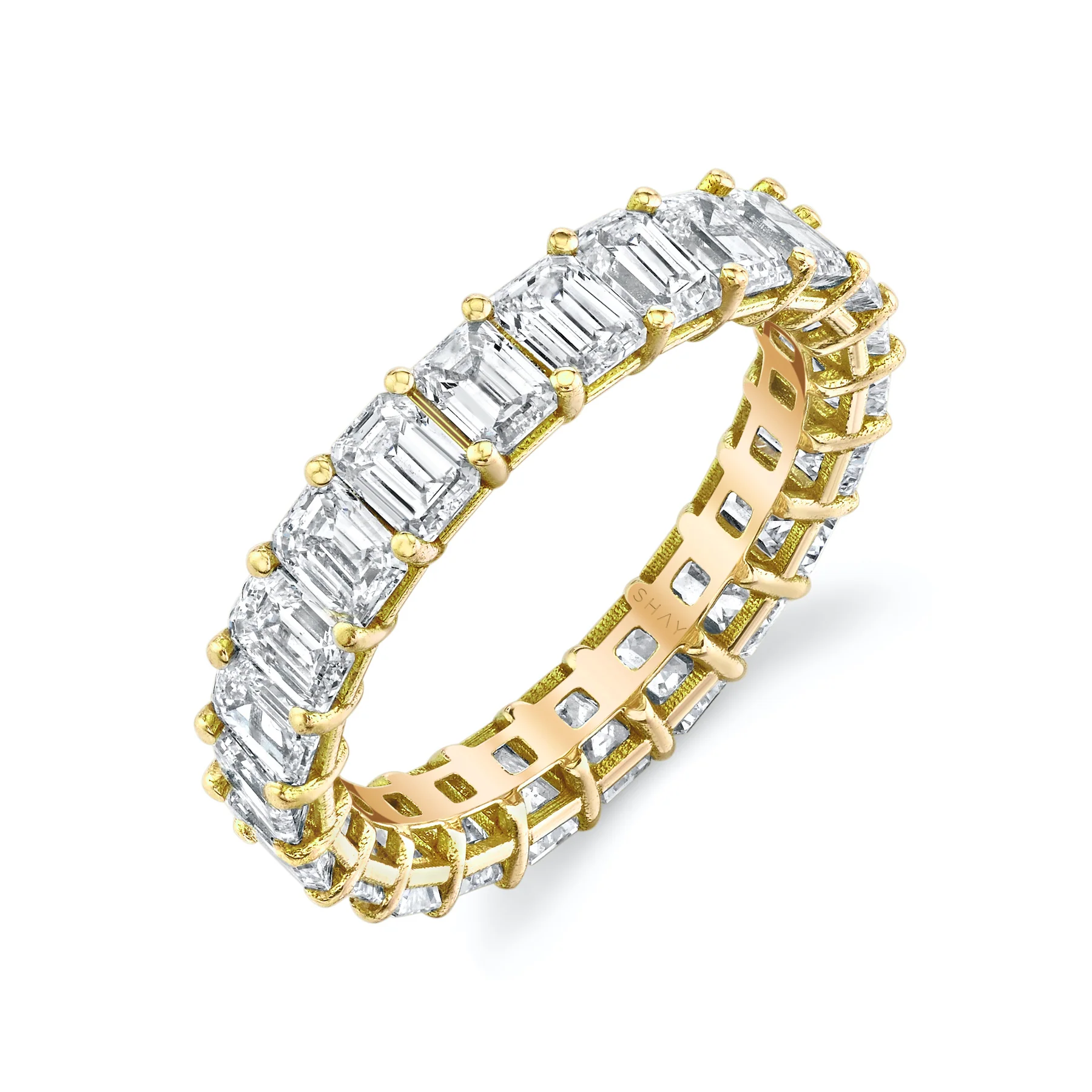 READY TO SHIP SMALL EMERALD CUT ETERNITY BAND, 3cts - Image 3