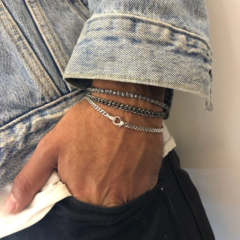READY TO SHIP MEN'S SOLID GOLD BABY FLAT LINK BRACELET - Image 2